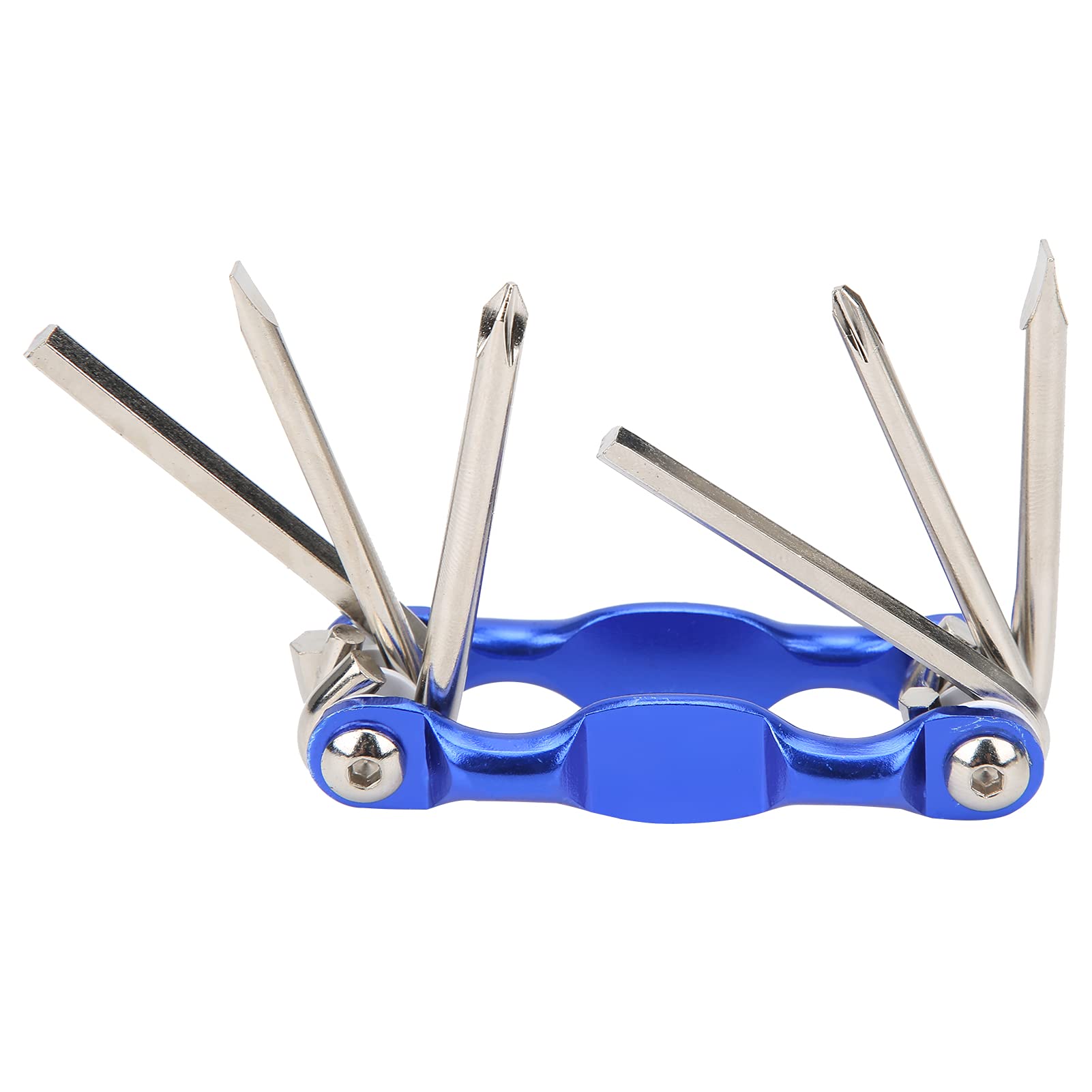 HERCHR 6-in-1 Foldable Bike Repair Tool Kit with Hex Wrench & Screwdriver Set - Perfect for Road Bikes, Mountain Bikes & Cycling Maintenance at Home or On-the-Go