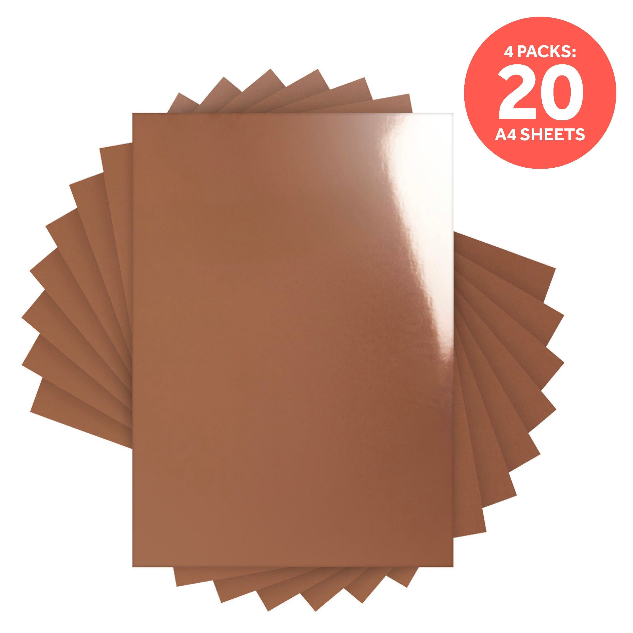 4-Pack Rose Platinum Mirror Card A4 Size (8.3 x 11.7 in) - Premium Reflective Gift Wrapping Paper for Birthdays, Weddings & Party Decorations