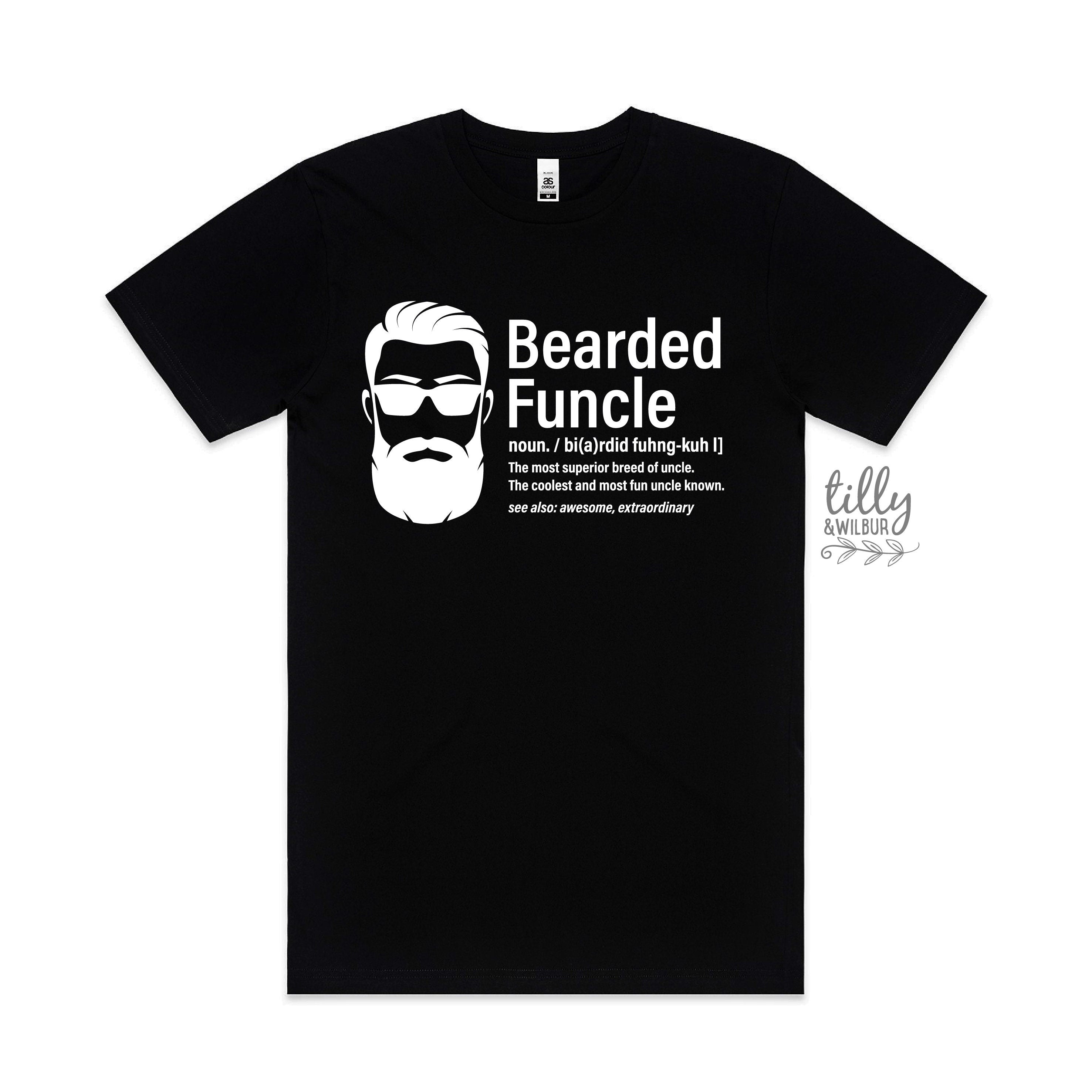 Funny Bearded Funcle T-Shirt for Men - Cool Uncle Gift Idea for Birthday & Family Gatherings