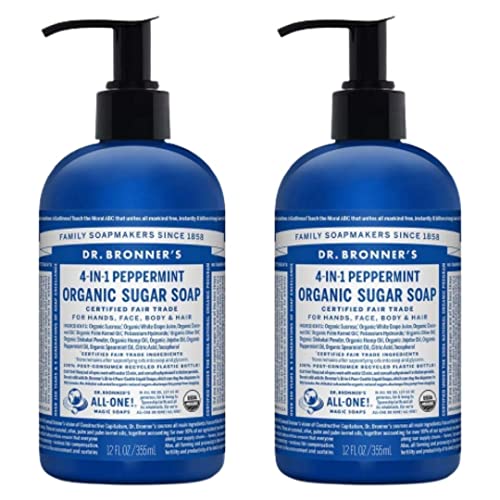 Moisturizing Liquid Hand Soap with Essential Oils | Peppermint Scented Cruelty-Free Cleanser | 24 FL OZ (Pack of 2) | Deep Cleansing & Hydrating for Dry Hands | Perfect for Home, Kitchen & Bathroom Use