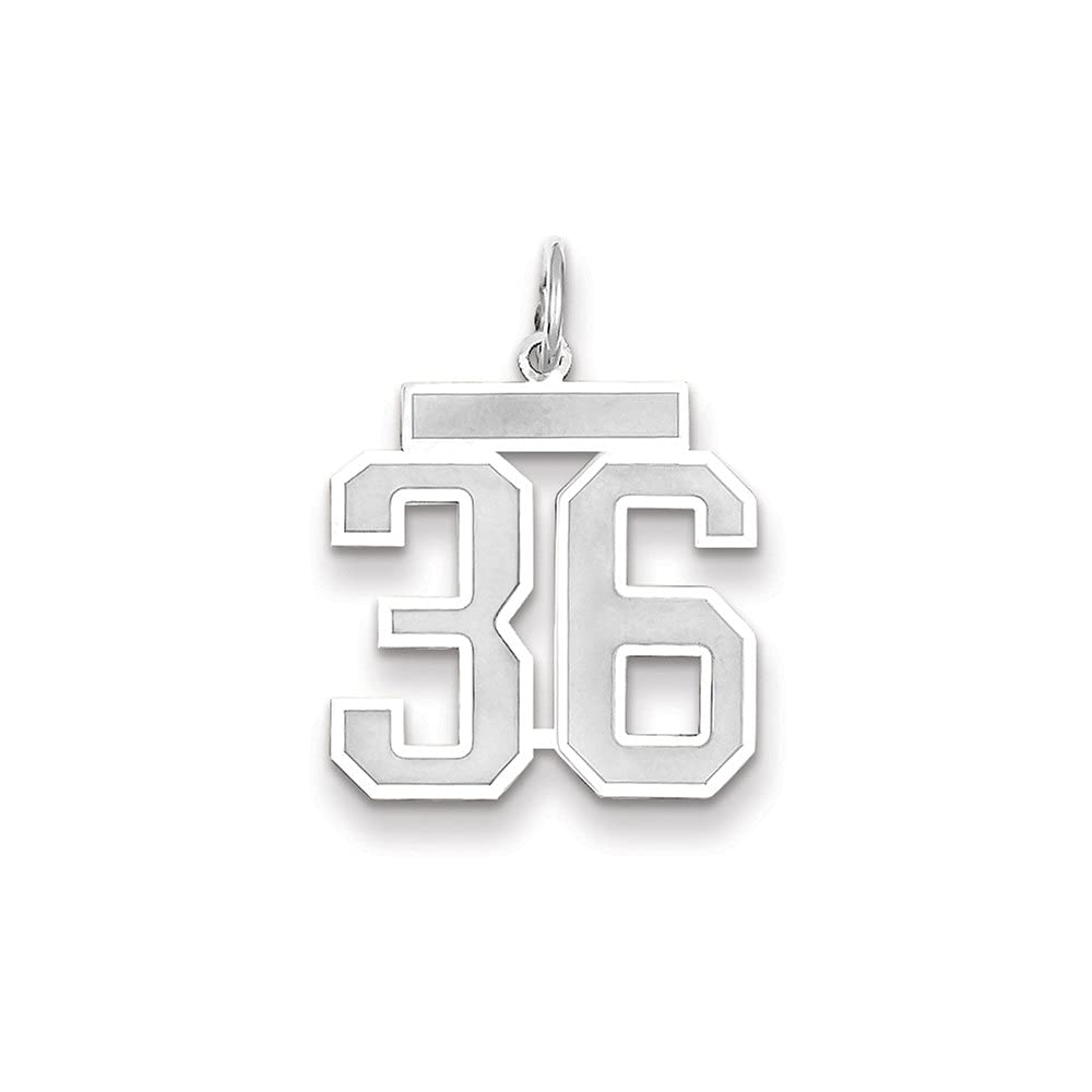 14K White Gold Numeric Number Charm Pendant - Medium Satin Finish Fine Jewelry for Women | Birthday, Anniversary, Graduation Gift Idea