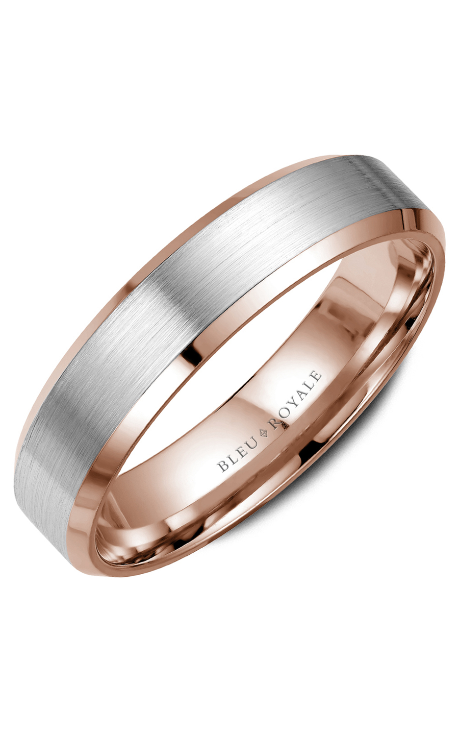 Bleu Royale Men's Wedding Band RYL 023WR5 - 14K White Gold Classic Ring for Grooms & Engagement - Perfect for Weddings, Anniversaries & Special Occasions