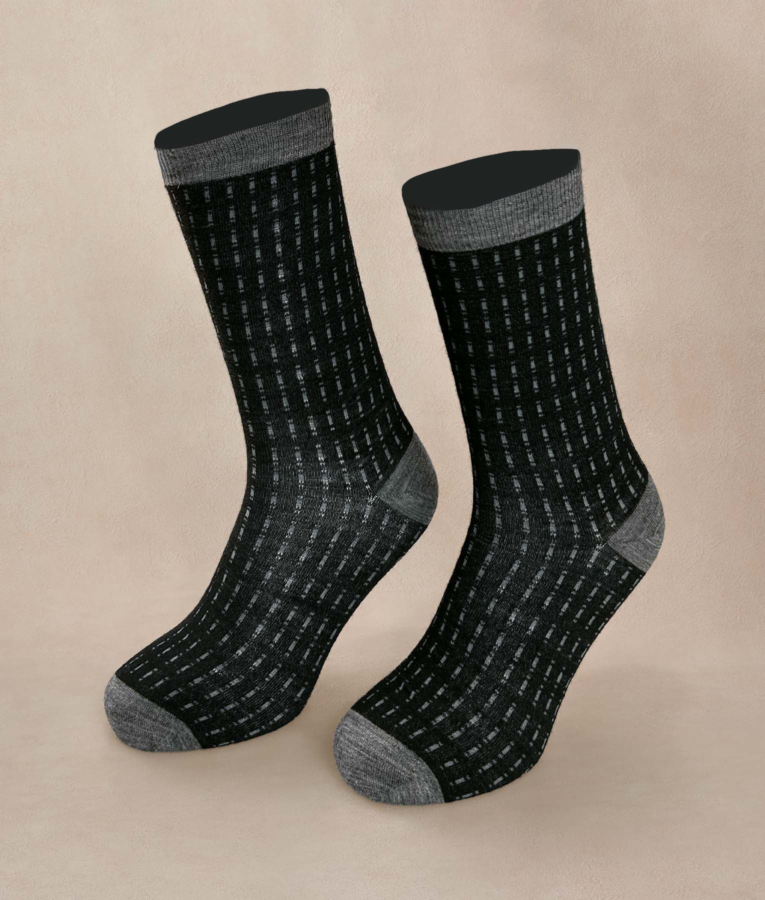 Men's Gray Striped Casual Socks - Comfortable Breathable Everyday Wear for Work, Gym & Outdoor Activities