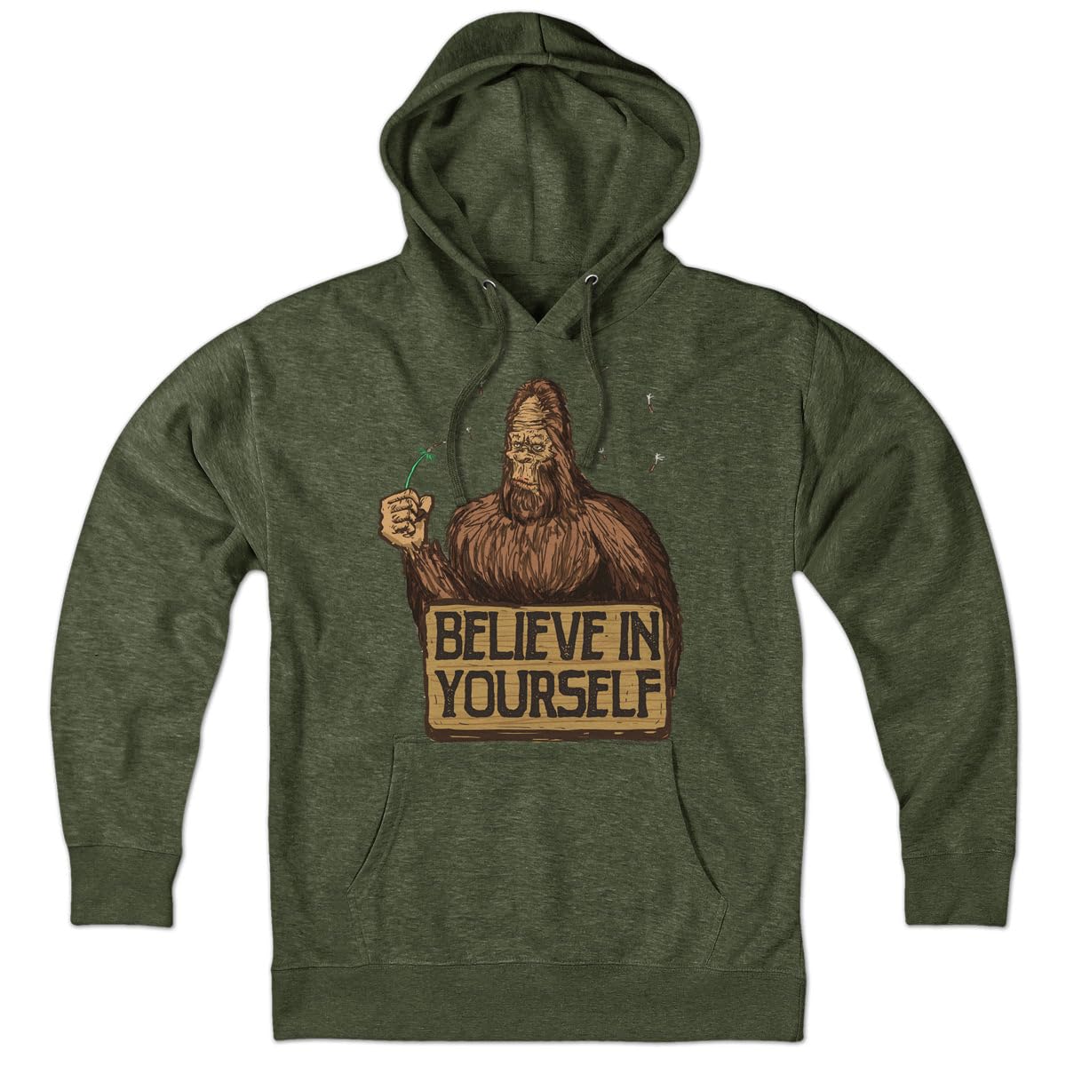 Chowdaheadz Believe in Yourself Bigfoot Hoodie – Unisex Pullover Sweatshirt | Soft Cotton Blend | Cozy Casual Wear for Outdoor Adventures & Everyday Comfort