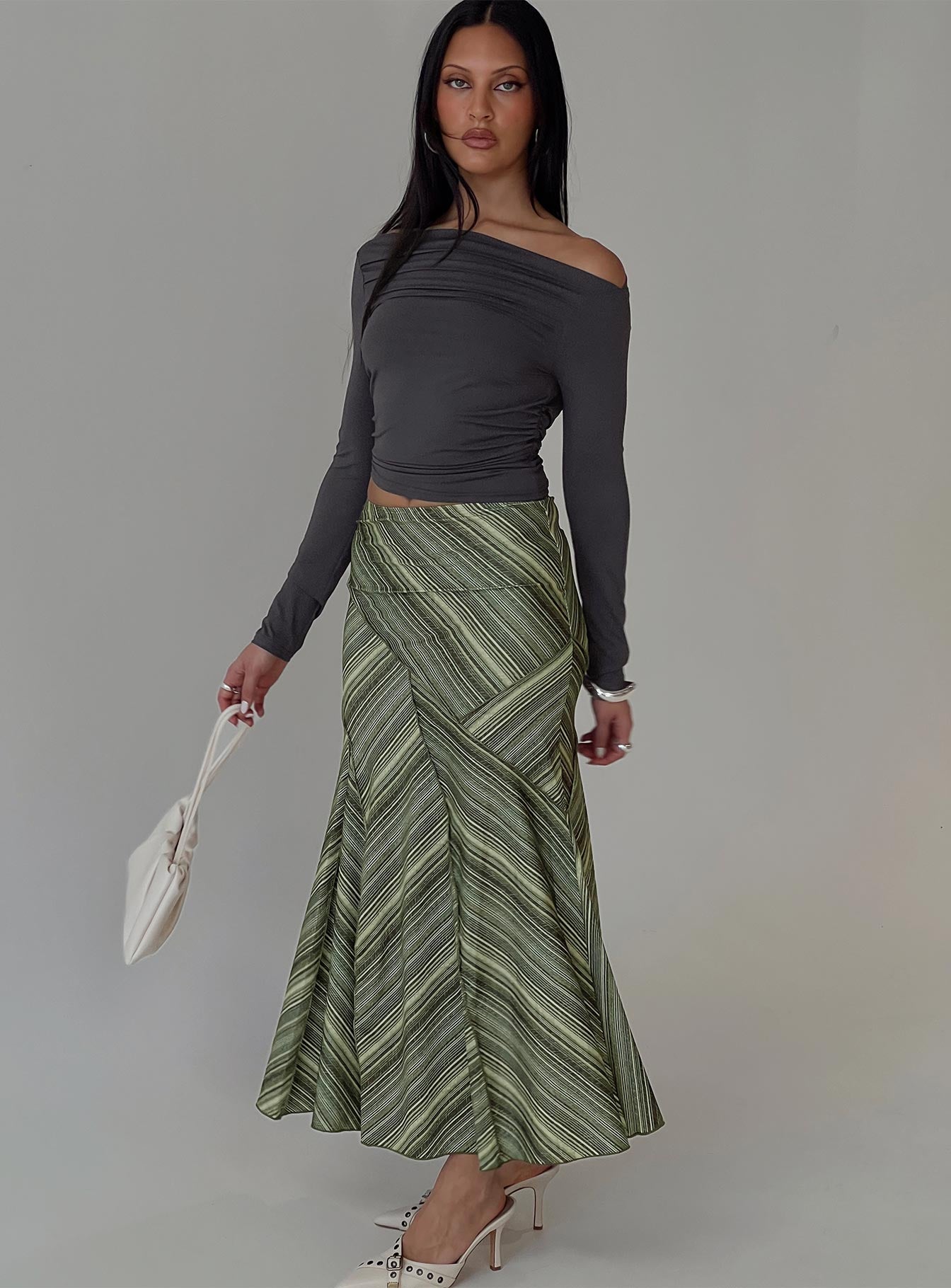 Alwin Women's Midi Skirt - Flowy A-Line Knee Length Skirt with Pockets - Perfect for Work, Office, Date Night & Casual Outfits