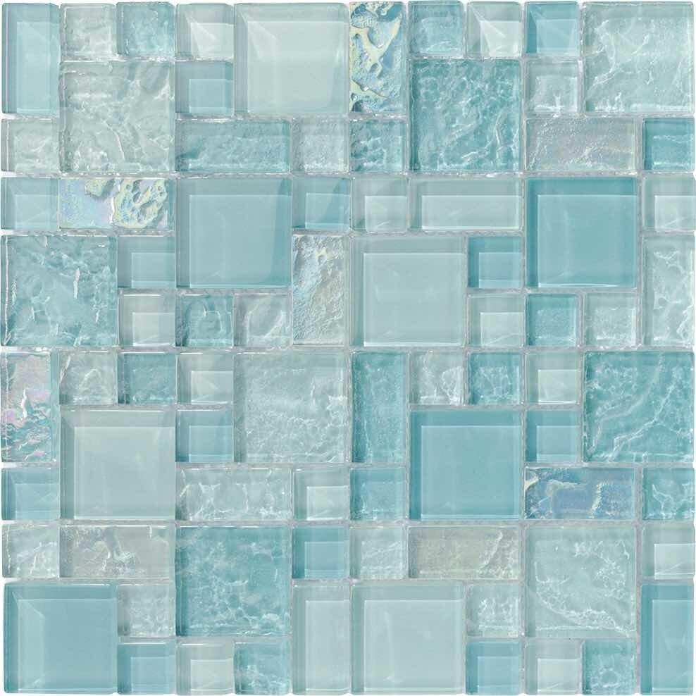 Sea Foam Blend Glass Pool Mosaic Tiles - Waterproof & Durable for Swimming Pools, Spas, Backyard Decor - Perfect for DIY Pool Renovation & Bathroom Wall Designs