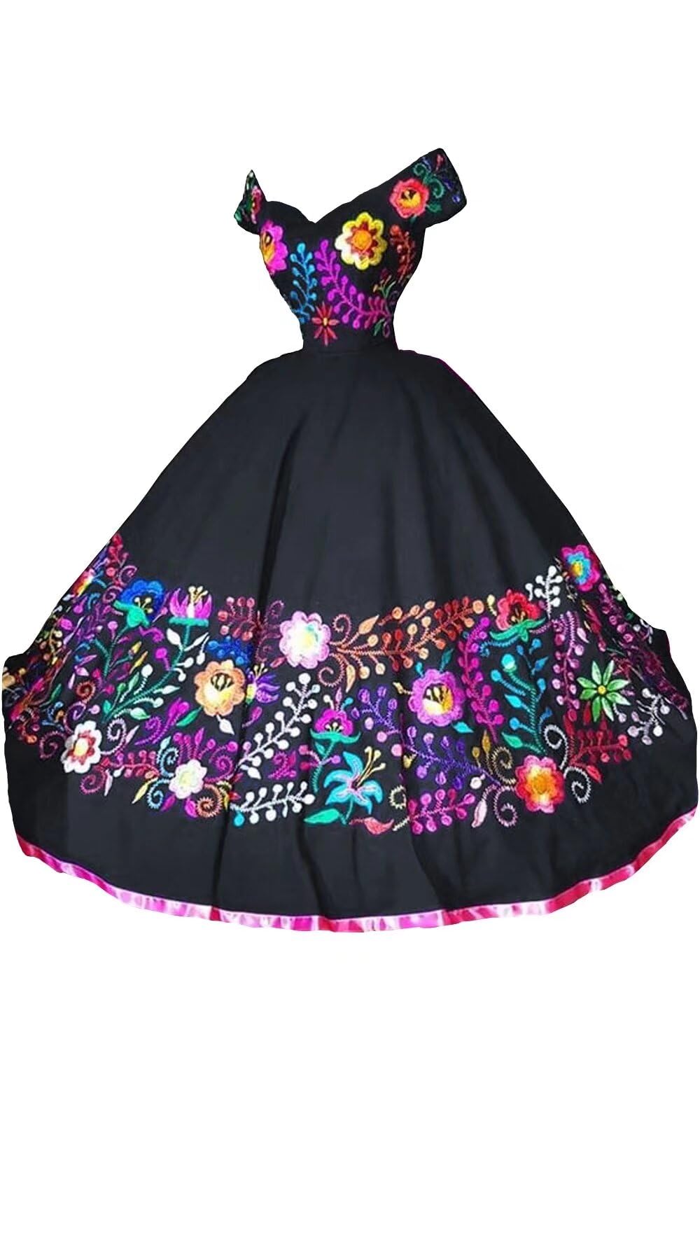 Elegant Satin Embroidered Quinceañera Dress - Mexican Style Off-the-Shoulder Prom Ball Gown for Sweet 15 Birthday Party & Formal Events 2025