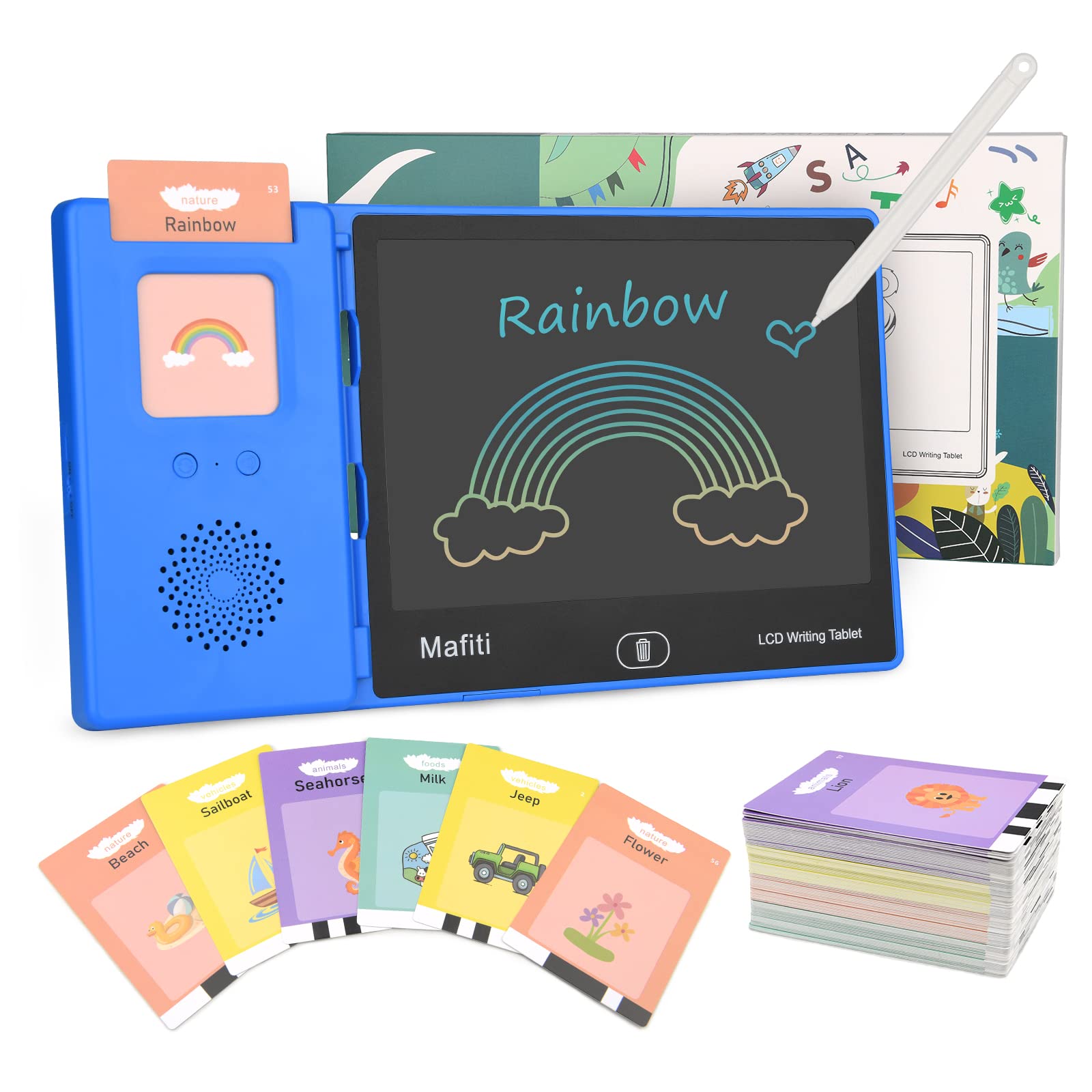 2 in 1 Toddler Learning Toys - 224 Sight Words Talking Flash Cards & LCD Writing Tablet for Kids - Autism Sensory & Speech Therapy Toys - Educational Birthday Gifts for Boys & Girls - Perfect for Home, Classroom & Travel Use