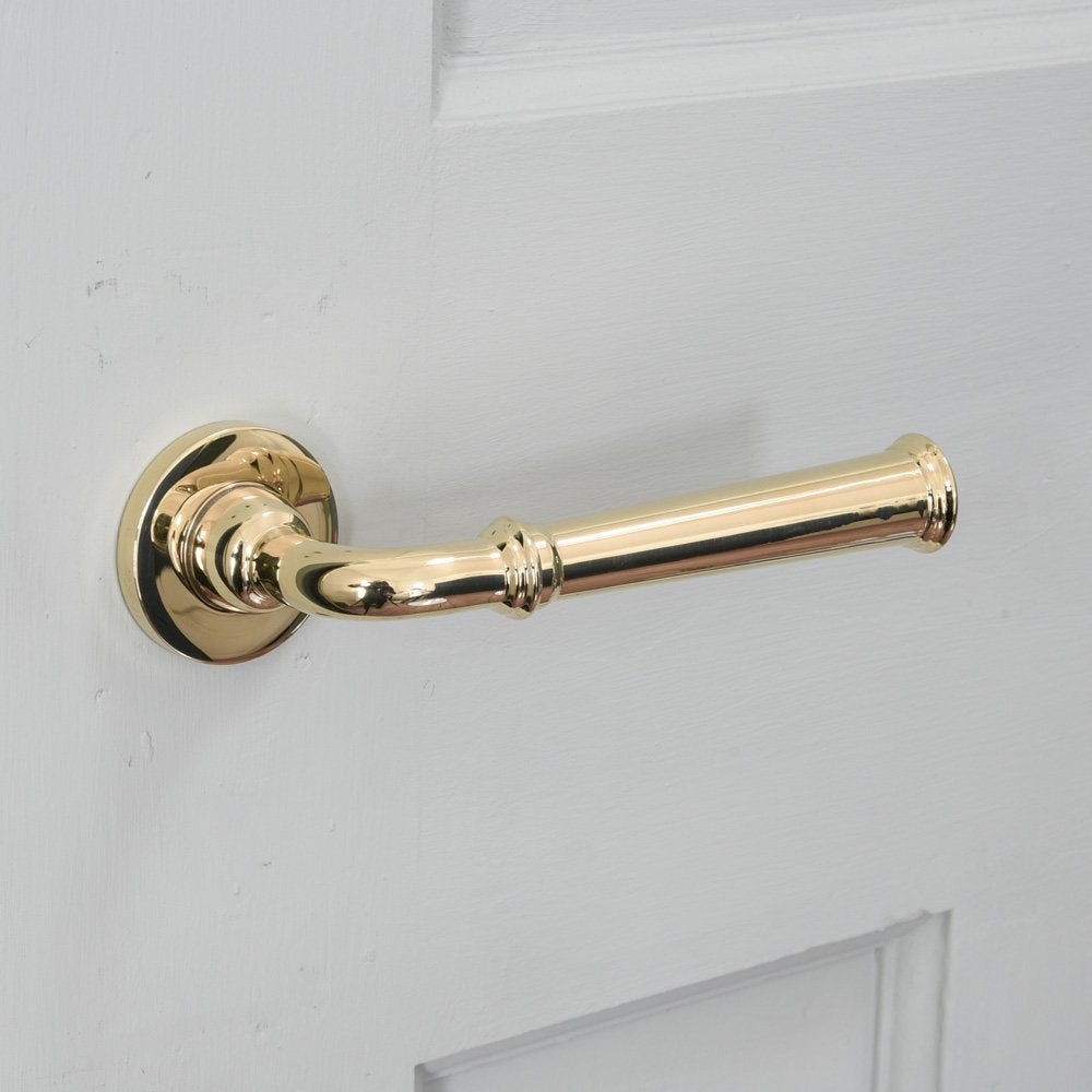 Polished Brass Grace Lever Door Handles - Elegant & Durable Hardware for Interior Doors | Perfect for Bedrooms, Bathrooms & Closets
