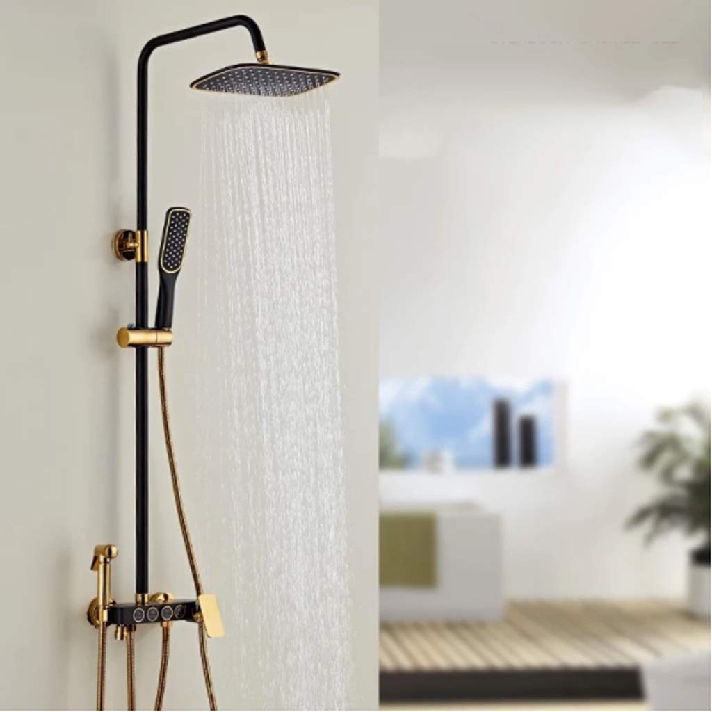Luxury Rain Shower Combo with Handheld Shower Head - Matte Black Finish | Perfect for Modern Bathrooms & Spa-Like Experience