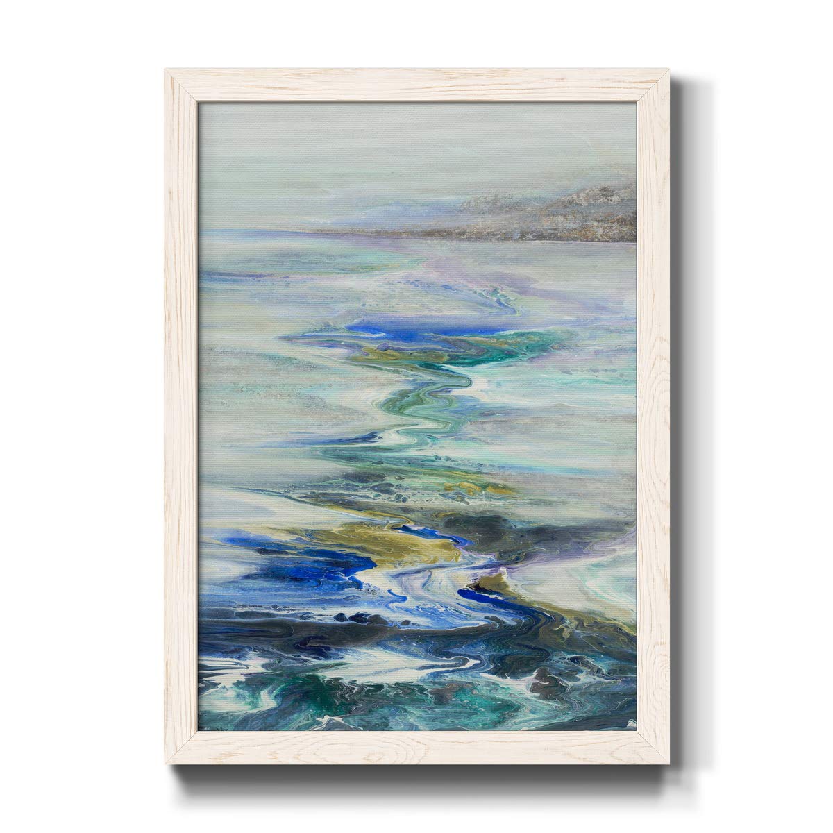 White Framed Canvas Wall Art - 27x37 Inches - Romantic Traditional Cape Cod Colonial Décor for Dining Room & Living Room | Slow Melt Design for Cozy Home Aesthetic