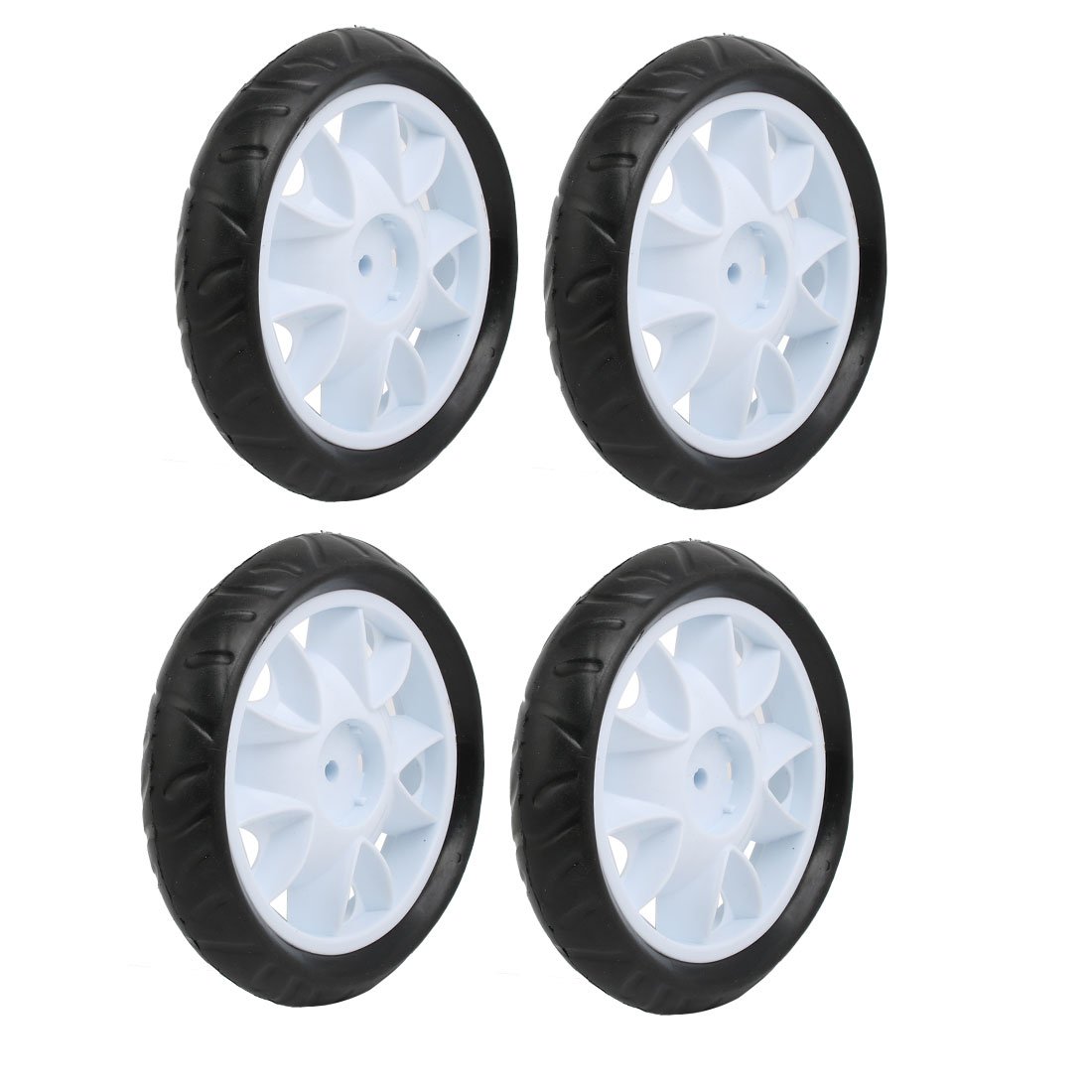uxcell 4pcs 170mm Plastic Single Wheel Pulley Roller - 8x27mm White for DIY Projects, Garage Storage, and Home Organization