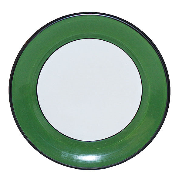 White & Green Holiday Spree Pattern Dinner Plates - Elegant Ceramic Plates for Christmas, Thanksgiving & Festive Dining (Set of 4)