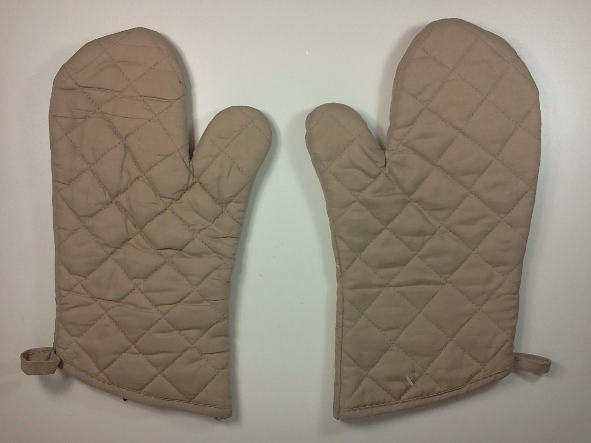 Premium Cotton Oven Mitts Set of 2 - Heat Resistant Kitchen Gloves for Baking, Cooking & Grilling - Tan Color Home Essentials for Safe Food Handling