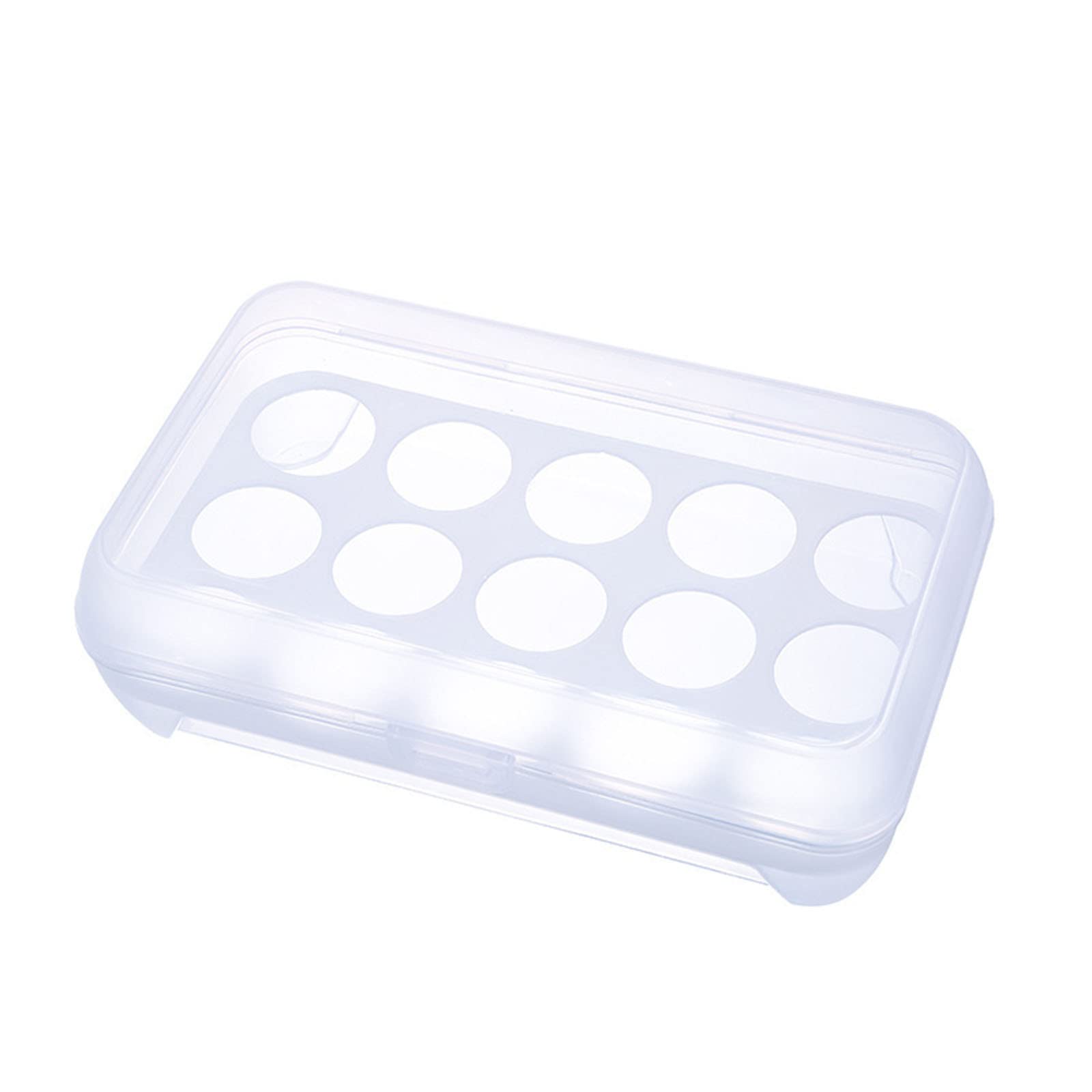 15-Grid Plastic Egg Storage Container - Portable Refrigerator Organizer for Kitchen, Travel & Picnic | BPA-Free Egg Box for Freshness & Organization (One Size, White)