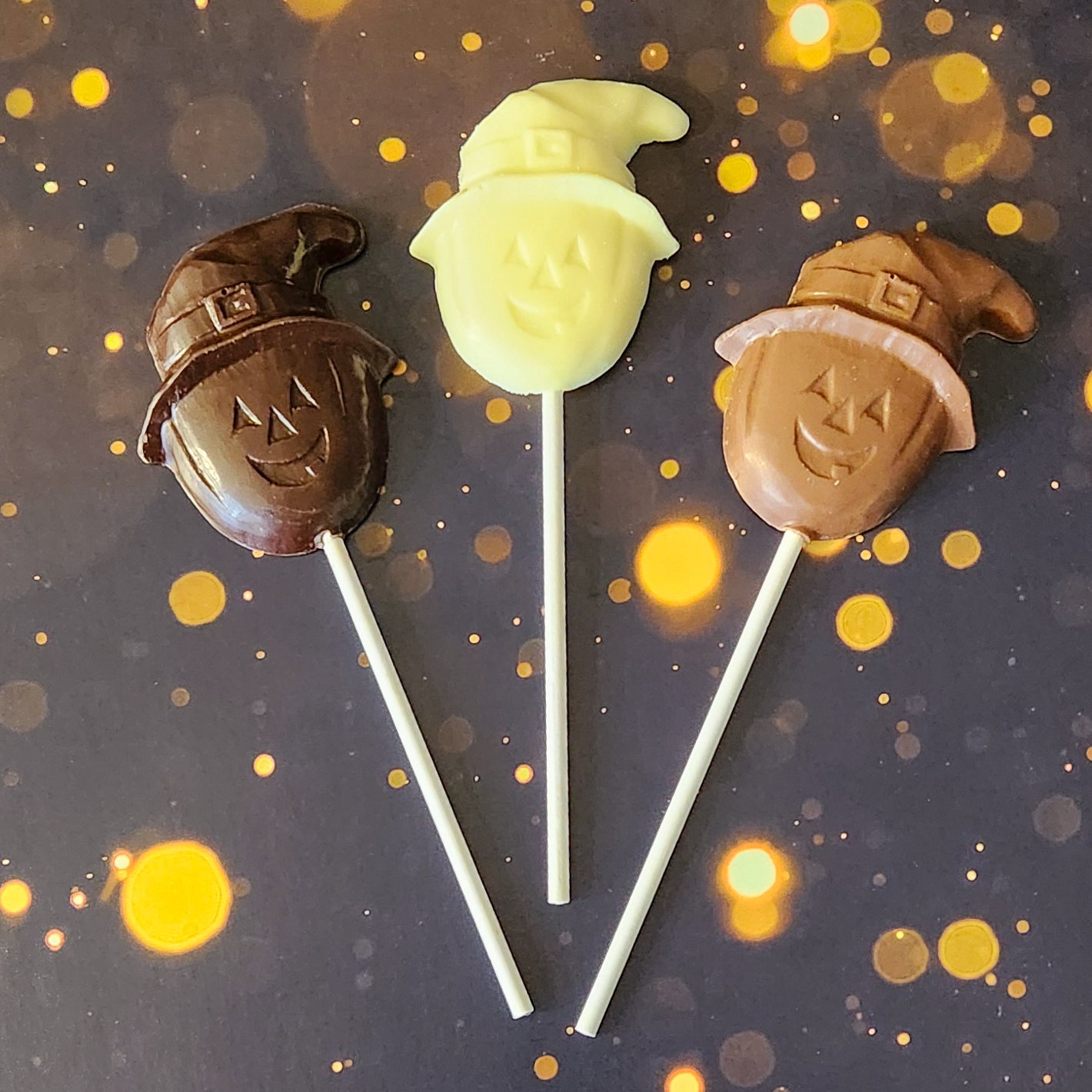 Halloween Chocolate Pumpkin Lollipop with Cute Hat - Perfect for Trick or Treat, Party Favors & Spooky Season Treats