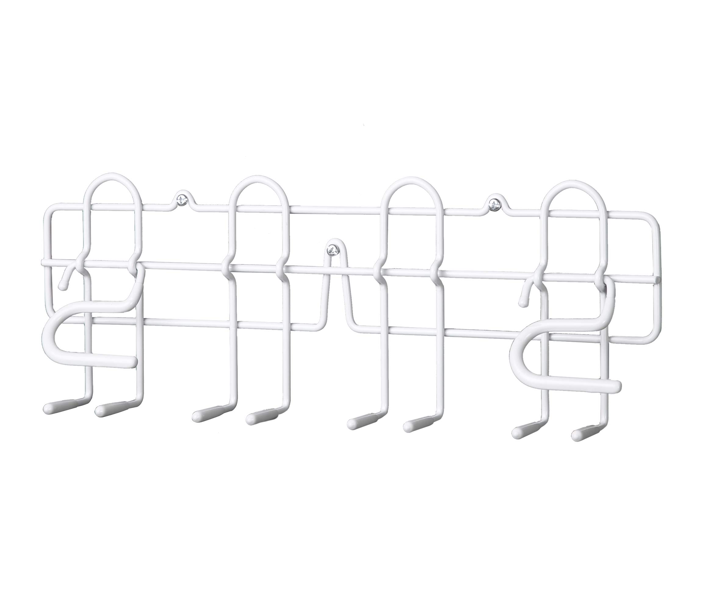 ClosetMaid 3462 Wall Mount or Door Mount Broom & Mop Holder - Durable White Metal Steel Organizer for Cleaning Tools - Perfect for Kitchen, Garage, Laundry Room Storage (16