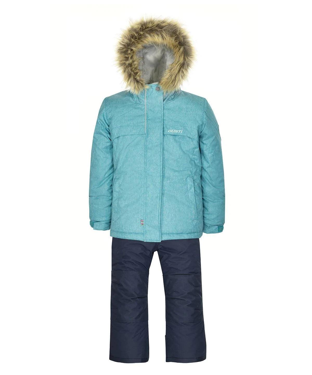 Gusti Baby Girls Winter Snowsuit - Waterproof & Insulated Teal Snowsuit for Toddlers - Perfect for Outdoor Play, Snow Days & Winter Adventures