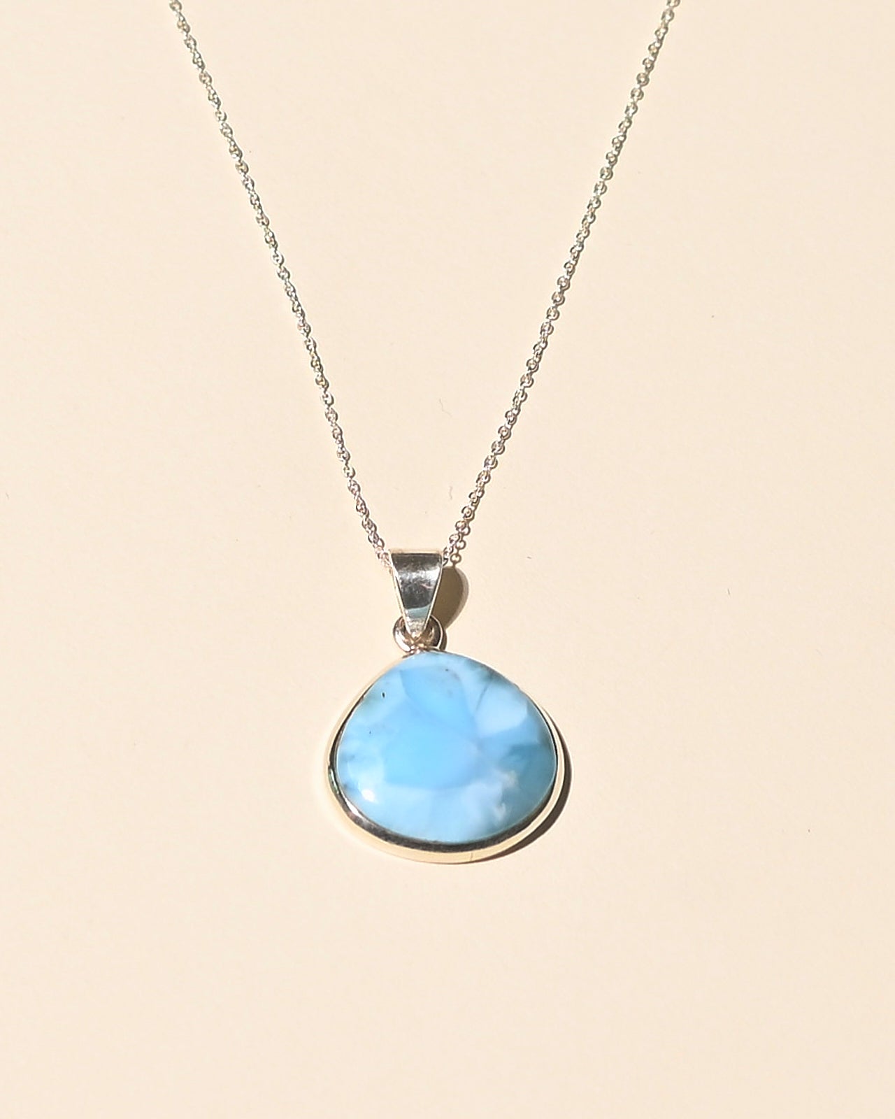 Larimar Necklace for Women - Genuine Blue Stone Pendant Jewelry - Perfect for Beach Vacations, Weddings & Boho Fashion