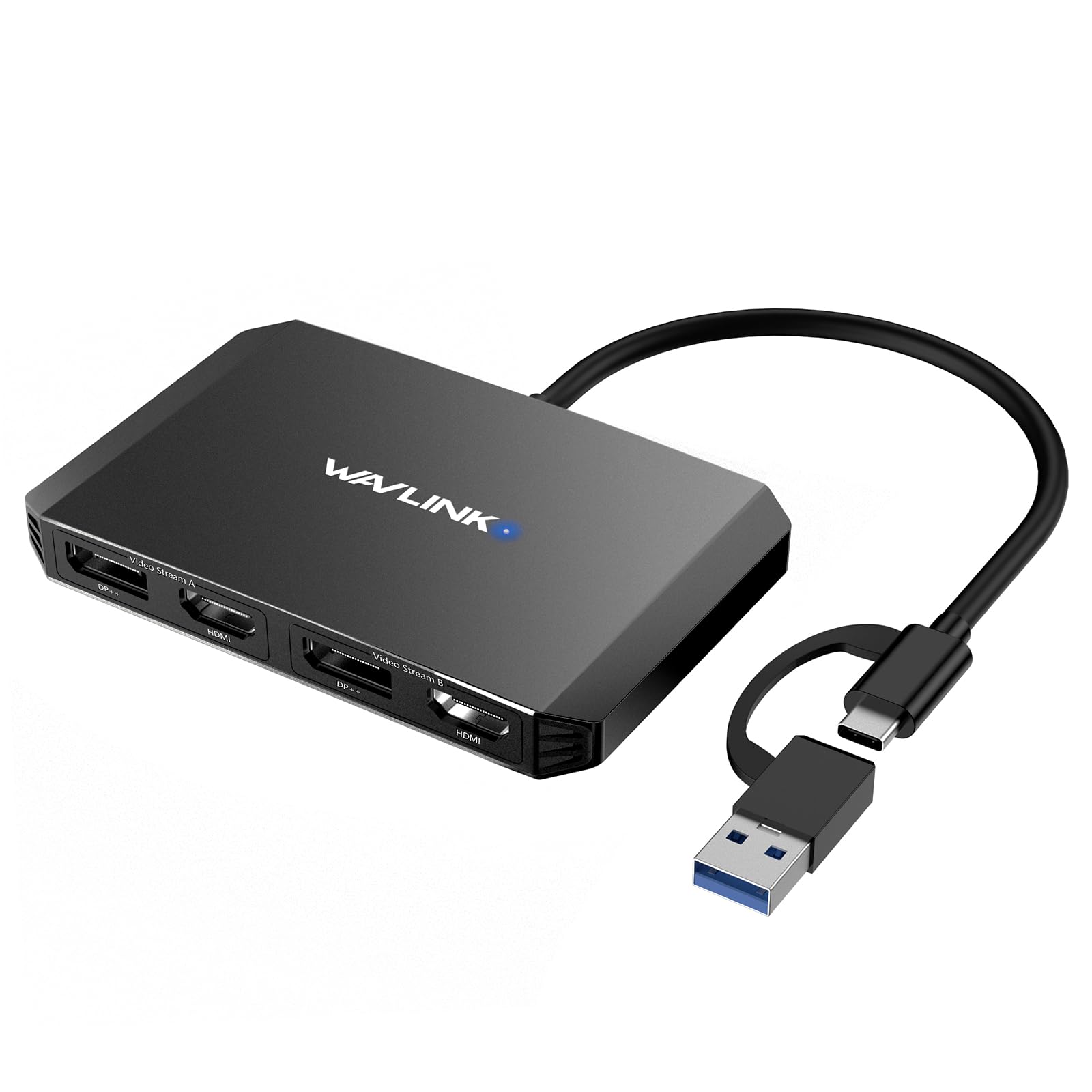 WAVLINK USB 3.0 to DisplayPort & HDMI Adapter, 4K Dual Monitor Hub for Windows & Mac - Compatible with Dell, HP, Surface, Lenovo - Ideal for Home Office, Gaming & Multi-Screen Workstations
