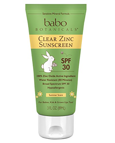Babo Botanicals Clear Zinc Sunscreen Lotion SPF 30 | 100% Mineral Active, Non-Nano, Vegan, Summer Scent | 3 oz | Daily Face & Body Protection for Beach, Pool & Outdoor Activities