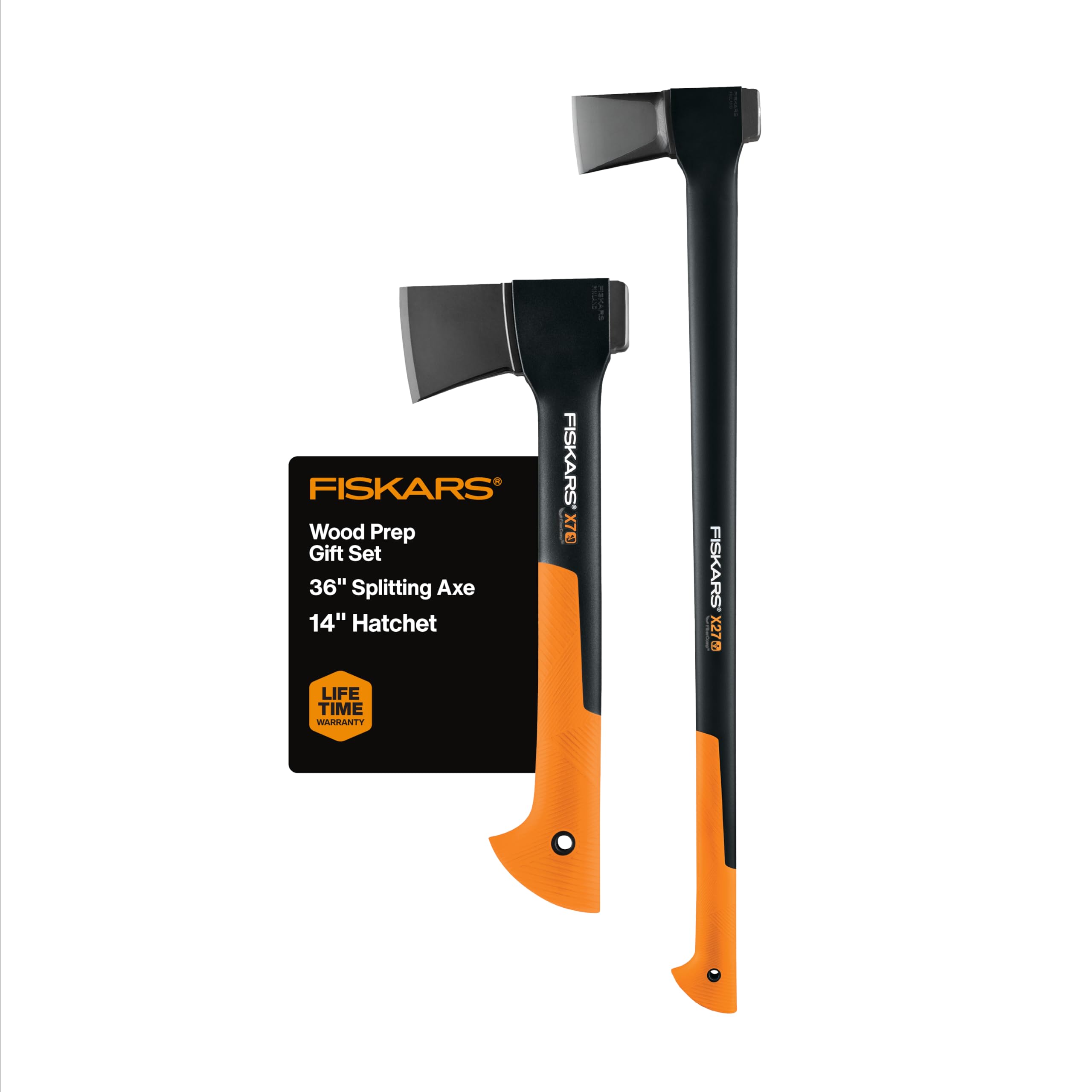 Fiskars X27 Super Splitting Axe 36-Inch with Hatchet Bundle - Heavy Duty Wood Chopping Tool for Firewood, Camping & Outdoor Survival Gear