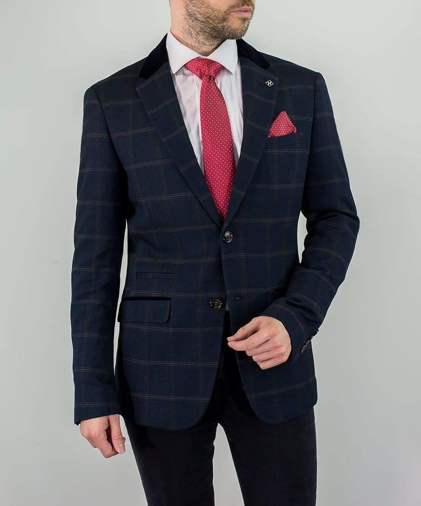 Stylish Connall Navy Slim Fit Tweed Blazer for Men | Classic Business & Formal Wear | Perfect for Office, Weddings & Special Occasions
