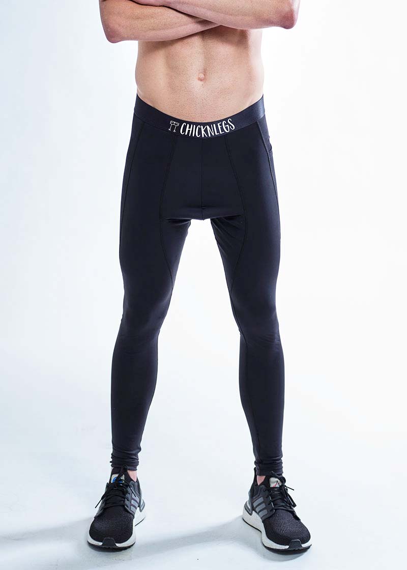 Premium Men's Black Compression Tights - High-Performance Workout & Running Leggings for Gym, Yoga & Active Lifestyle