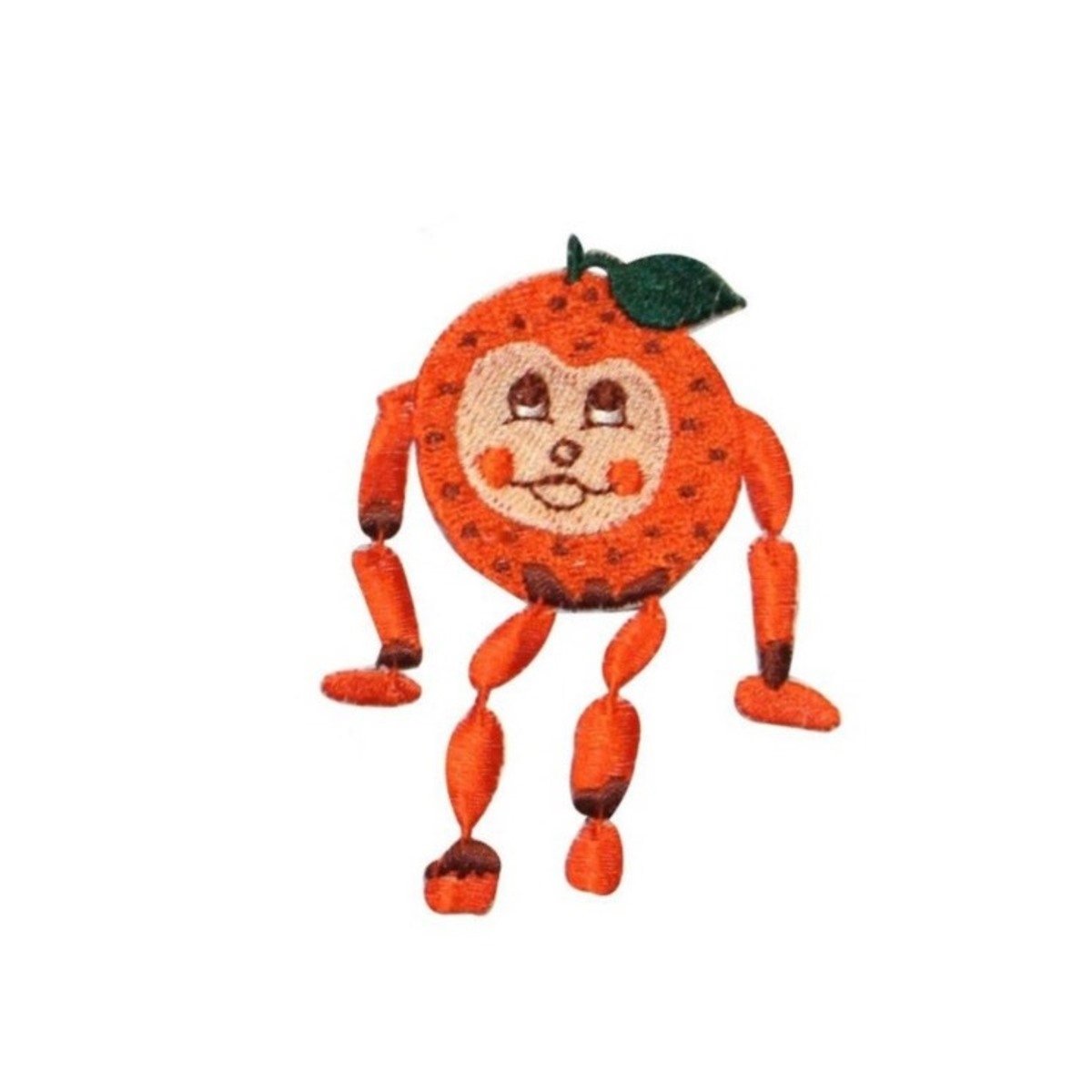 Happy Orange Character Cartoon Fruit Embroidered Iron On Patch - DIY Applique for Kids Clothing, Backpacks & Denim Jackets - Fun Sewing Crafts for Costumes & Accessories