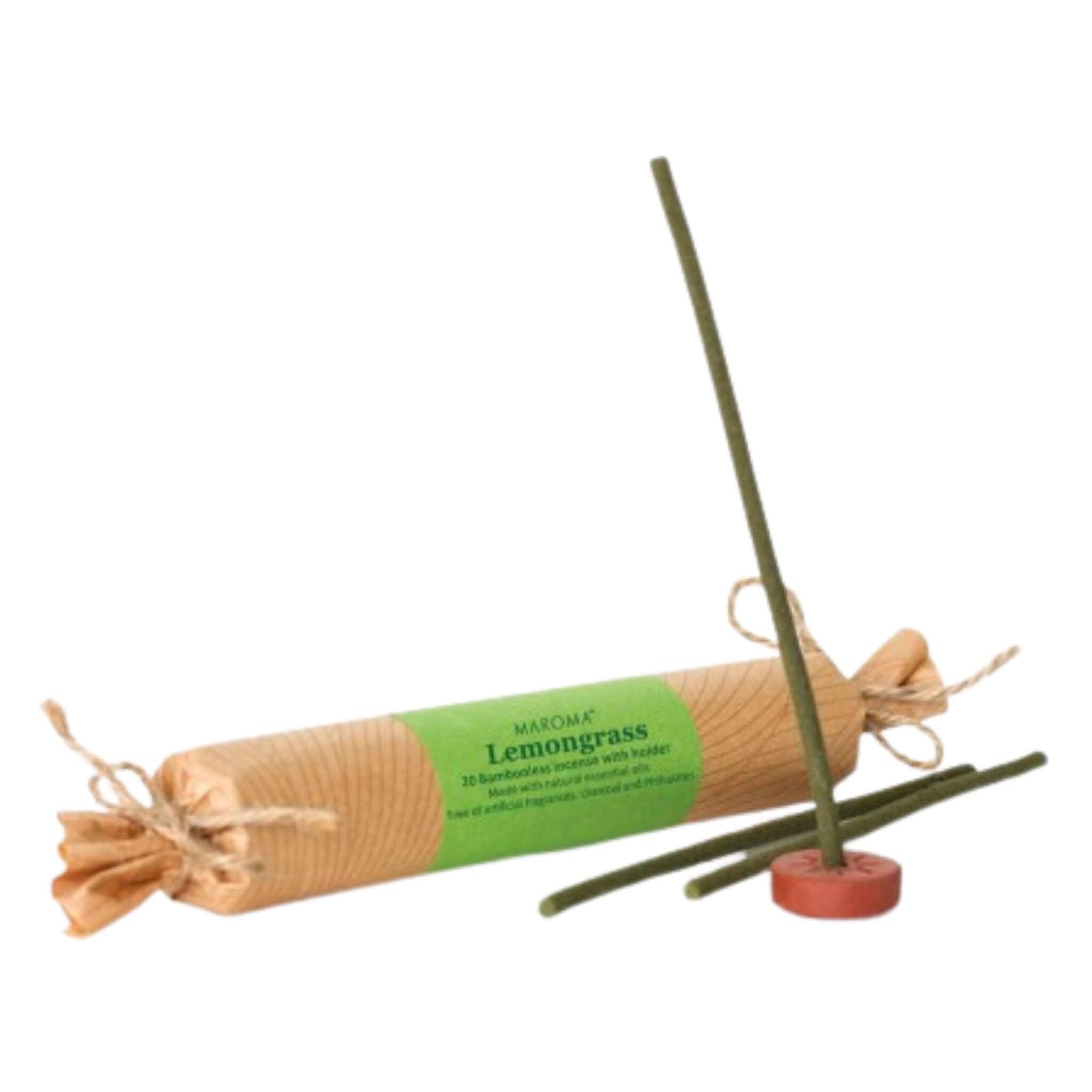 Bambooless Lemongrass Incense Sticks with Holder - 20 Pack | Aromatherapy, Meditation & Home Fragrance
