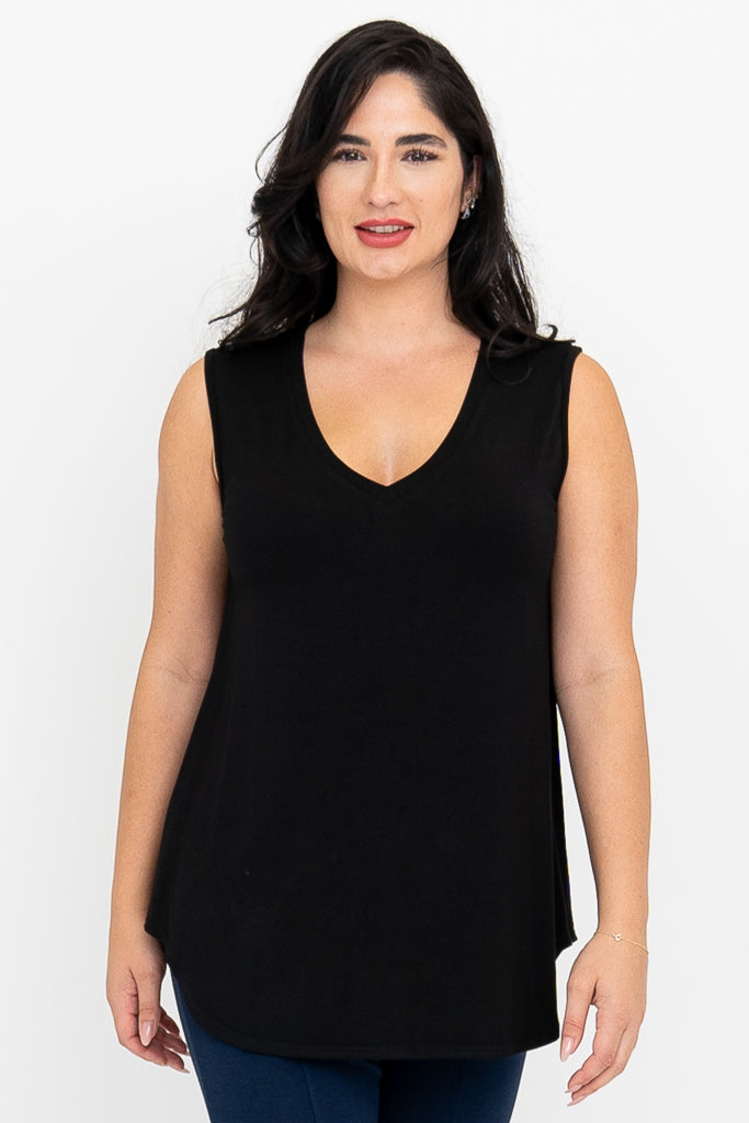 Jackie Tank Top for Women - Soft Bamboo Fabric, Breathable & Comfortable, Black - Perfect for Yoga, Workout & Casual Wear