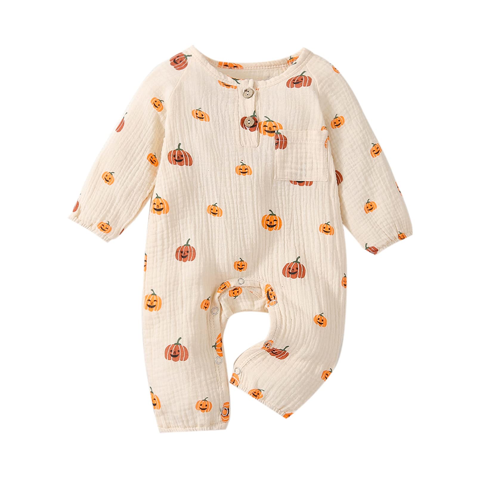 Kaipiclos Newborn Baby Clothes - Soft Cotton Sun Print Button Romper Jumpsuit for Infant Girls & Boys | Cozy Fall Winter Outfits | Perfect for Daily Wear, Photo Shoots & Special Occasions
