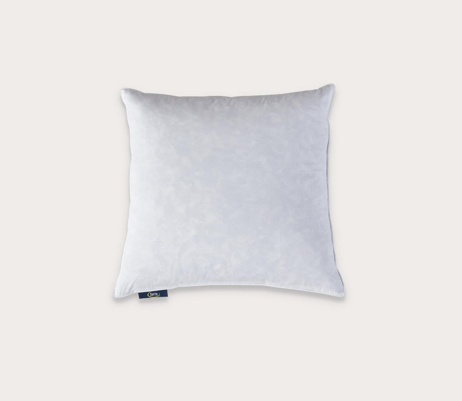 Serta Cotton Medium Firm Decorative Square Feather Pillows 2 Pack - Luxury Bed Pillows for Side, Back & Stomach Sleepers - Perfect for Sofa, Bed & Guest Room Decor
