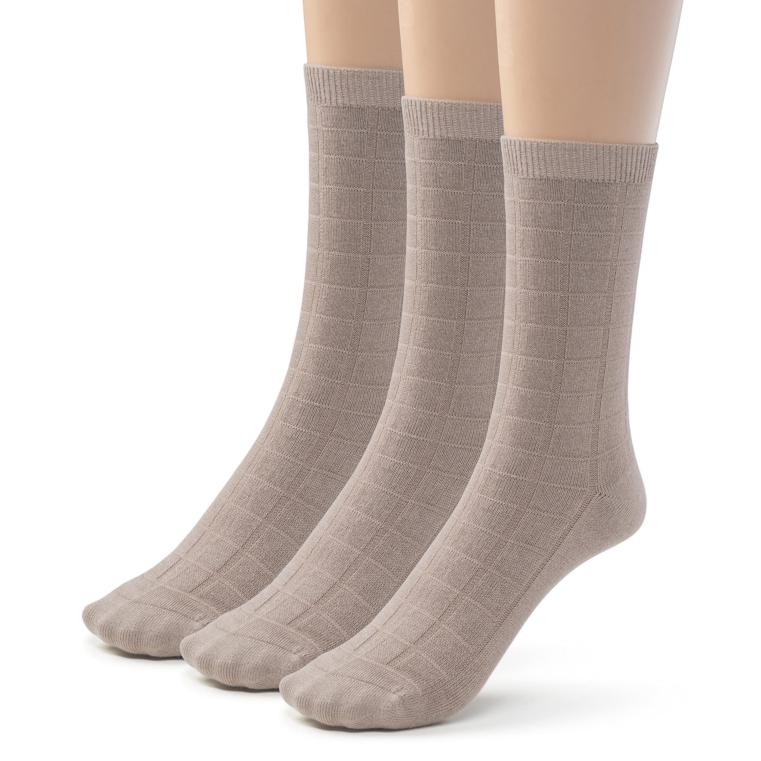 Silky Toes Women's Bamboo Dress Crew Socks - 3 or 6 Pairs Pack - Soft Breathable Casual Basic Socks for Work, Office & Everyday Comfort