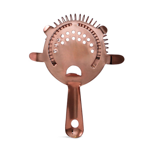 BarConic® Four Prong Strainer - Premium Copper Plated Cocktail Strainer for Bartenders & Mixologists | Perfect for Crafting Cocktails, Mocktails & Infused Drinks at Home Bars & Professional Mixing