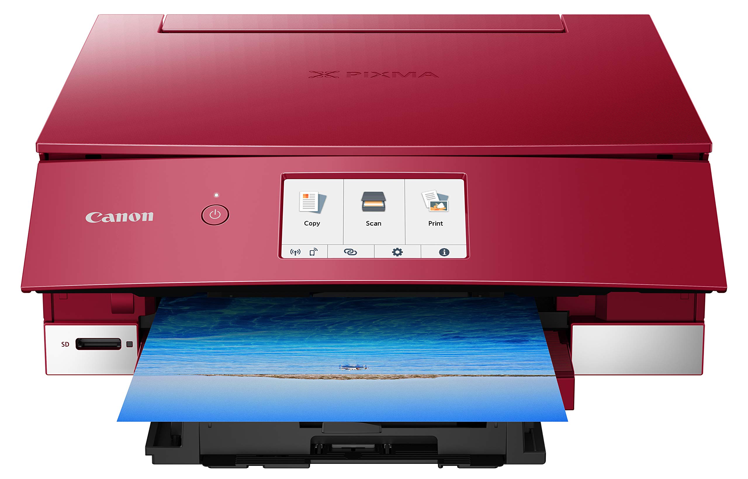 Canon TS8220 Wireless All-In-One Photo Printer with Scanner and Copier | Mobile & Alexa-Compatible | Ideal for Home Office, Photo Printing, and Document Scanning (Red)