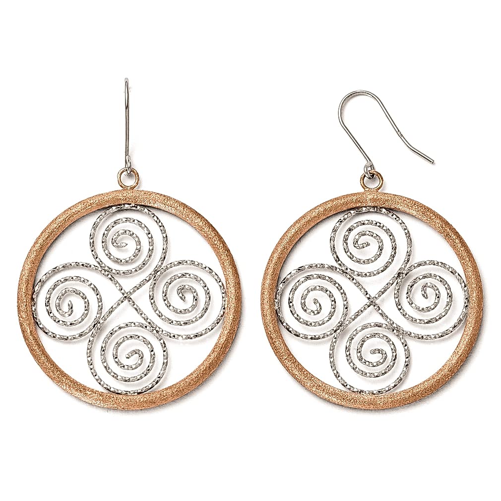 925 Sterling Silver Rose Gold Plated Shepherd Hook Drop Dangle Earrings for Women - Elegant Fine Jewelry Gift for Her - Perfect for Weddings, Parties & Special Occasions