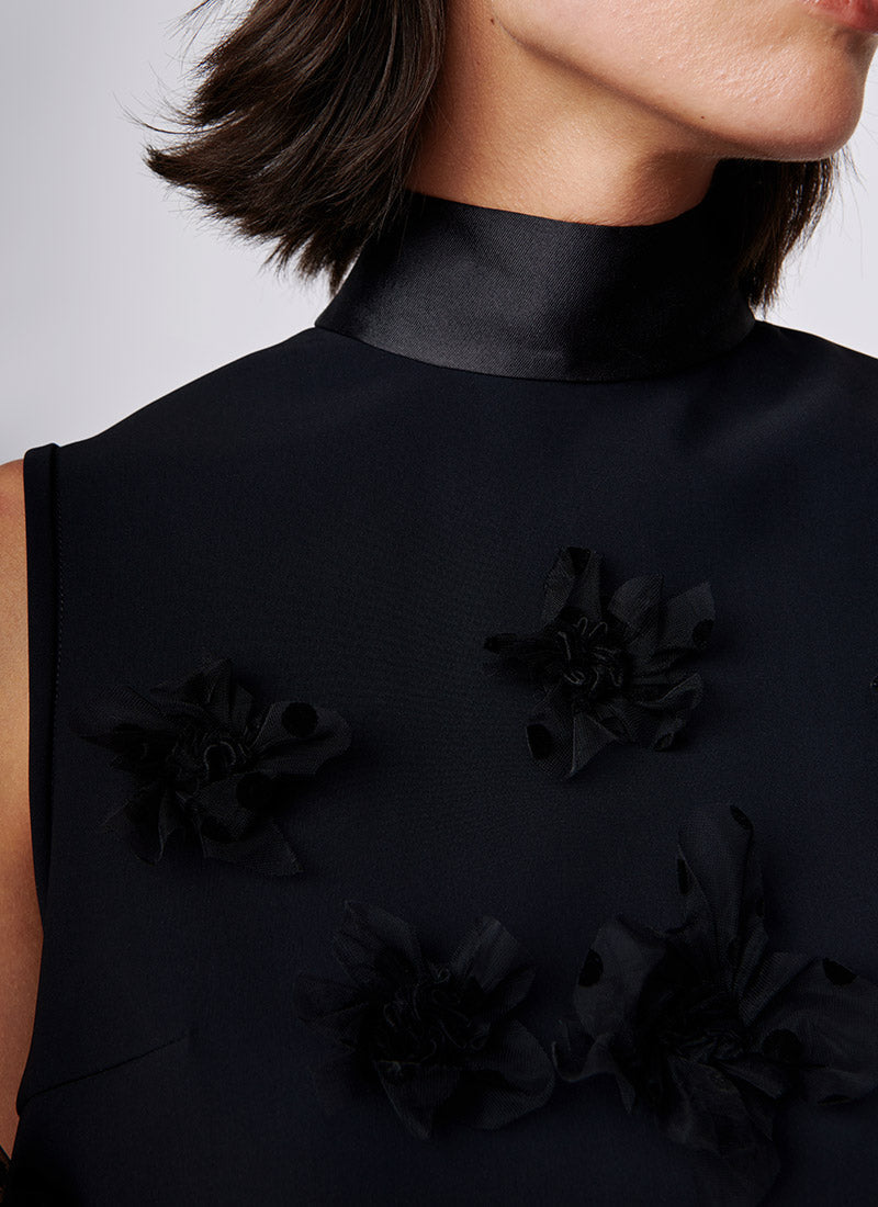 Greta Constantine Women's Quince Floral Applique Tie Detail Blouse - Elegant Party & Evening Wear for Special Occasions
