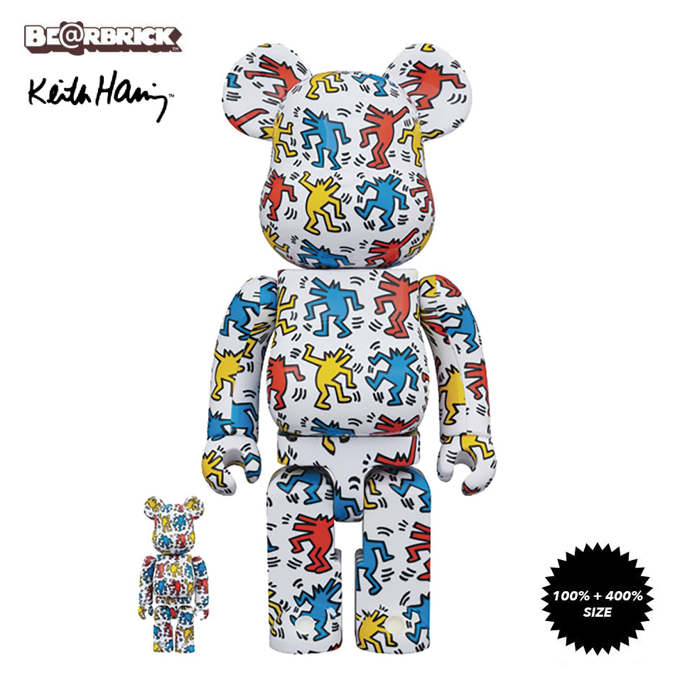 Medicom Bearbrick Keith Haring #9 100% & 400% Collectible Figure Set - Perfect for Art Lovers, Home Decor, and Pop Culture Displays
