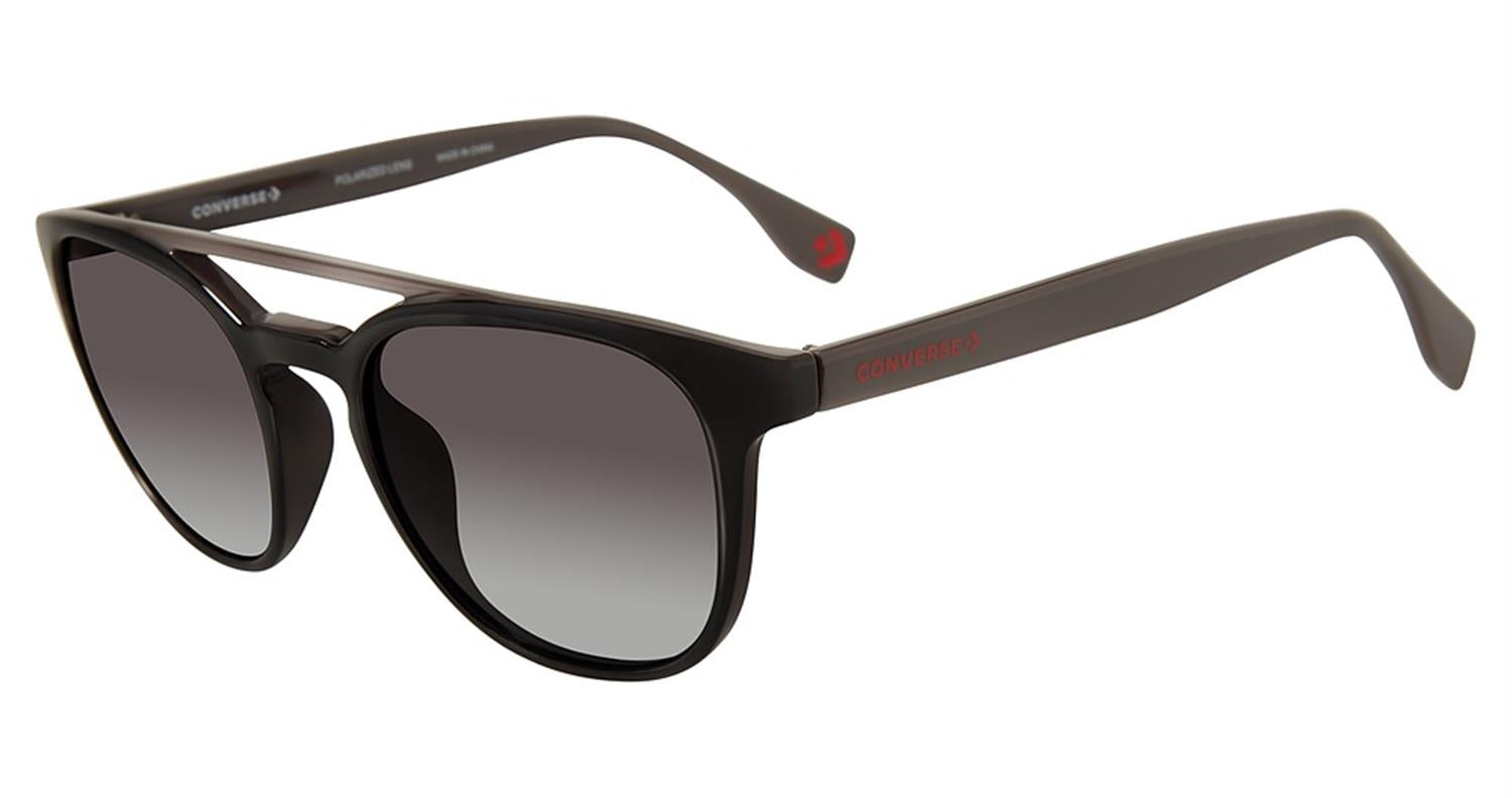 Converse SCO049 52 Z93P Polarized Sunglasses - Black/Gray Aviator Style for Men & Women - UV Protection for Driving, Outdoor Sports & Beach Activities