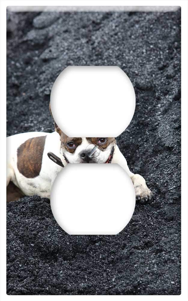 Switch Plate Outlet Cover with Cute Pet Dog Design - Decorative Wall Plate for Living Room, Bedroom, and Nursery Safety