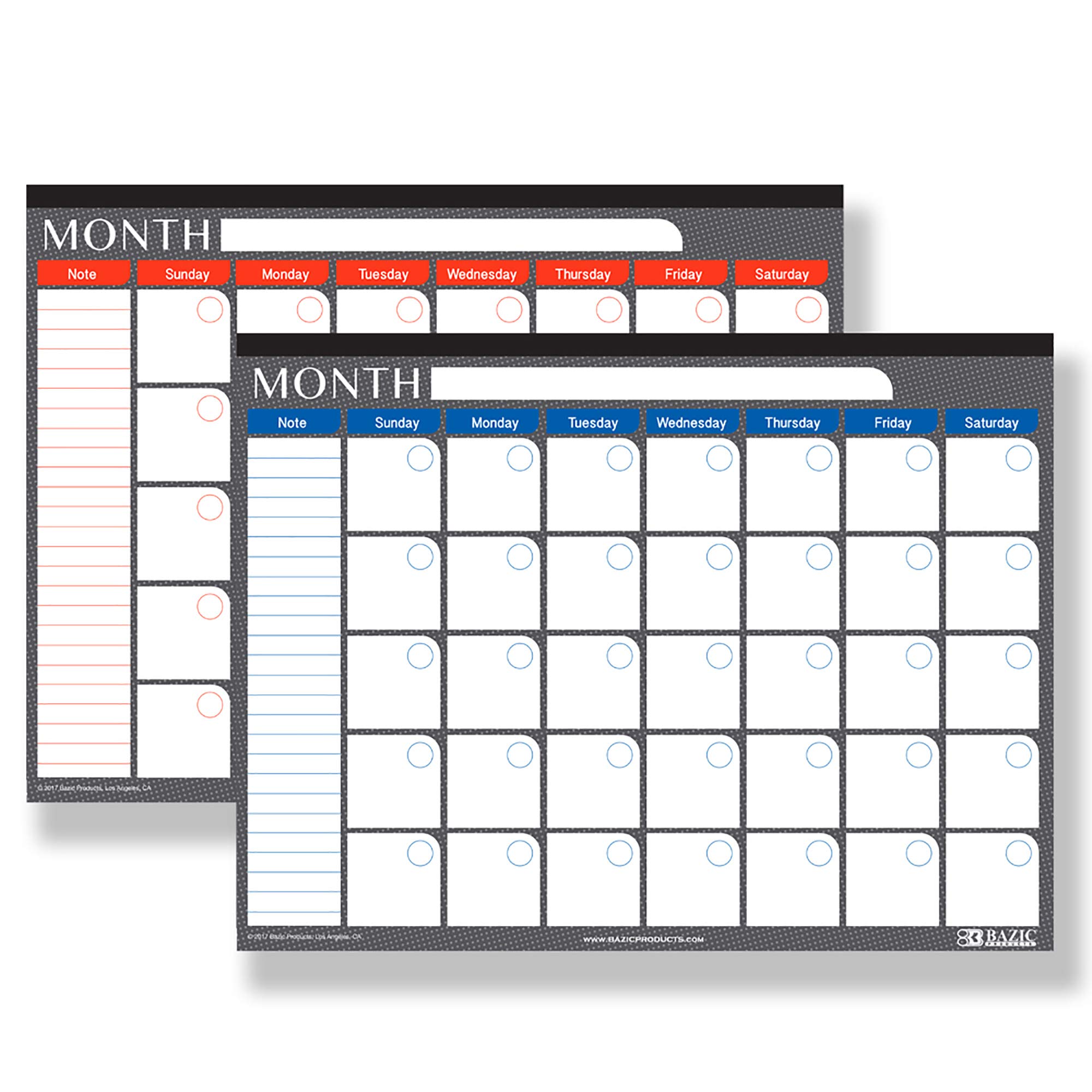 BAZIC Undated 12-Month Desk Calendar 17