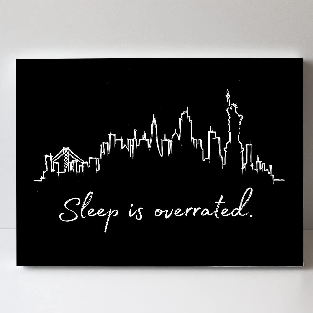 TJ Originals - Statue of Liberty New York City Skyline Canvas Wall Art - Black & White Modern Home Decor - Perfect Wedding, Engagement & Housewarming Gift - Elegant Living Room, Bedroom & Office Wall Decor for Urban Aesthetic