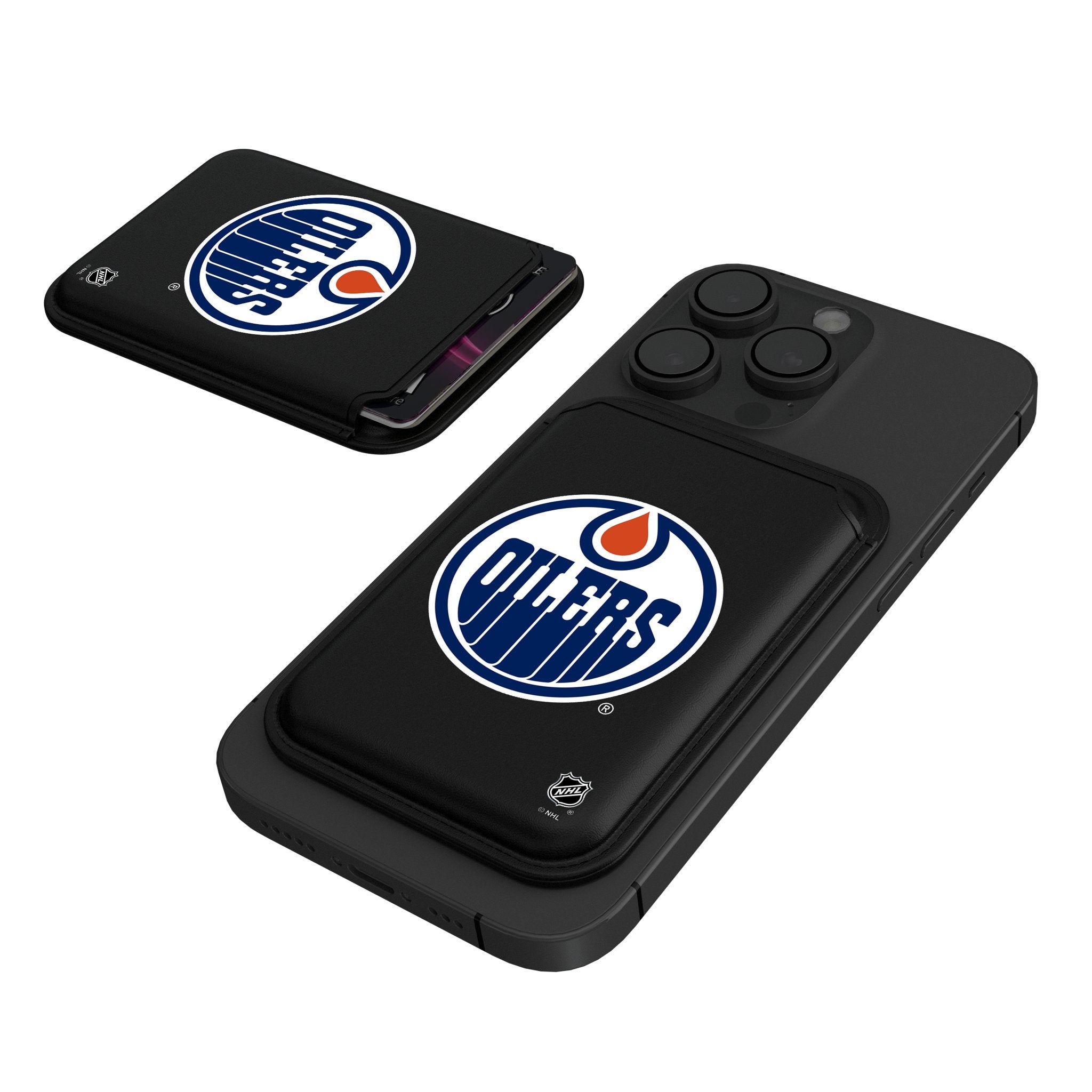 Edmonton Oilers Insignia Black Magnetic Credit Card Wallet - Slim RFID Blocking Holder for Men & Women - Perfect for Travel, Shopping, and Everyday Use