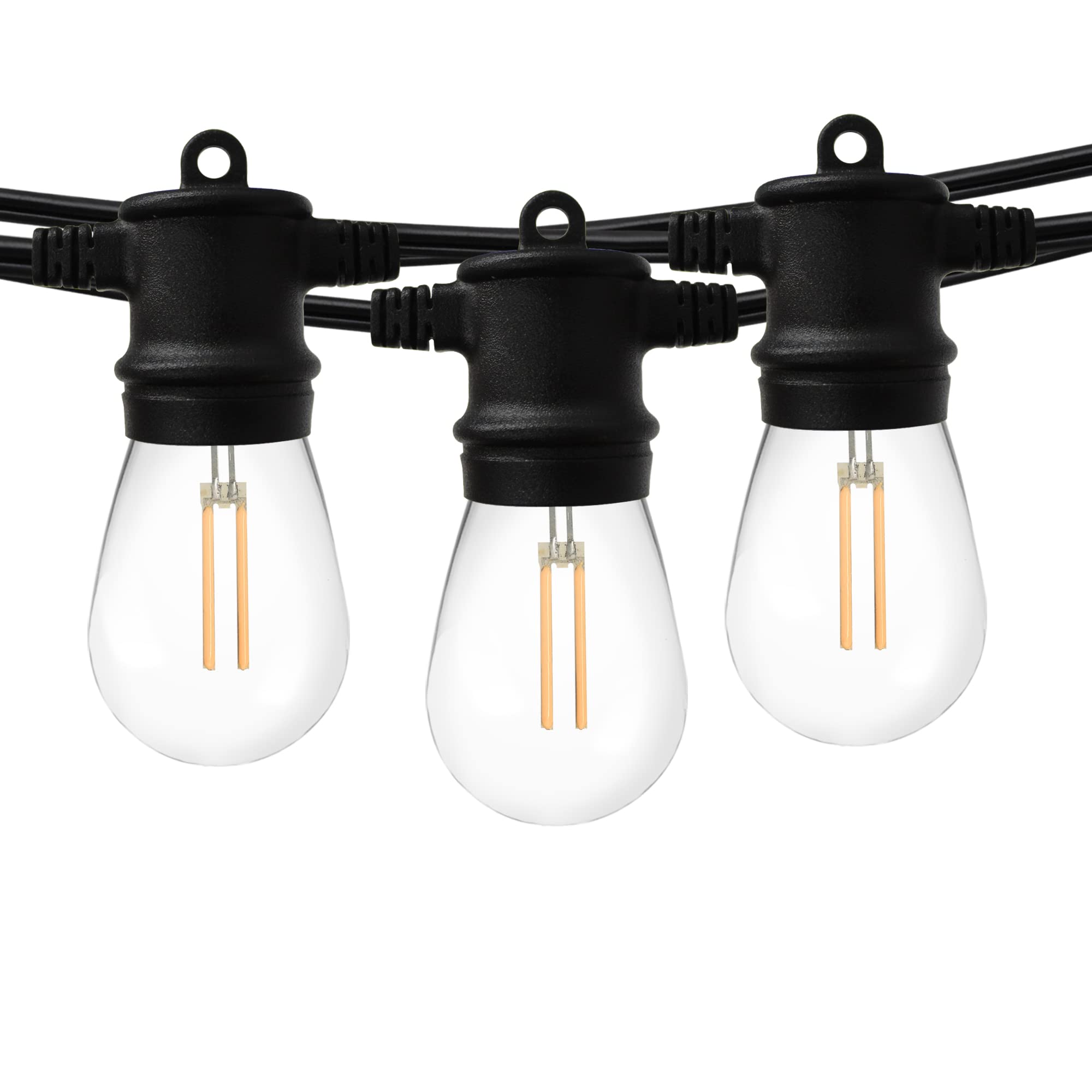 SUNTHIN 4 Pack 48ft Outdoor String Lights with 2W Shatterproof LED Bulbs - Waterproof Patio Lights for Backyard, Garden, Party, Porch, Bistro, Cafe & Camping | Perfect for Romantic Dinners, Outdoor Weddings and Cozy Evenings