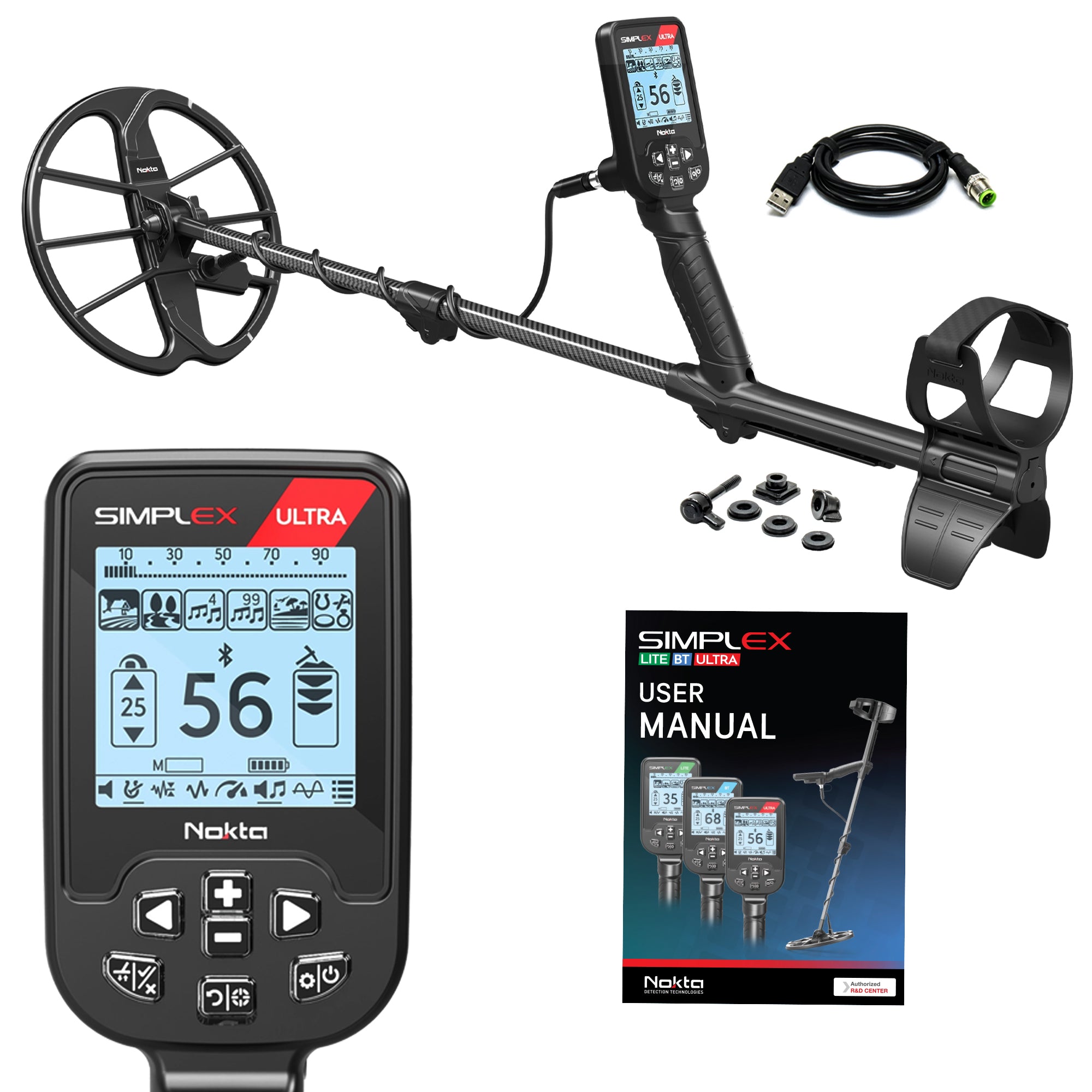 Nokta Simplex Ultra Waterproof Metal Detector with 11