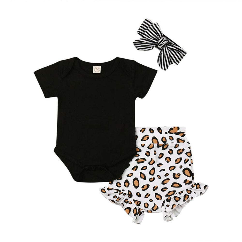 Newborn Baby Girl Cotton Ruffled Short Sleeve Bodysuit & Floral Shorts Outfit Set - Soft Infant Romper & Bloomer Combo for Summer, Photo Shoots & Playtime