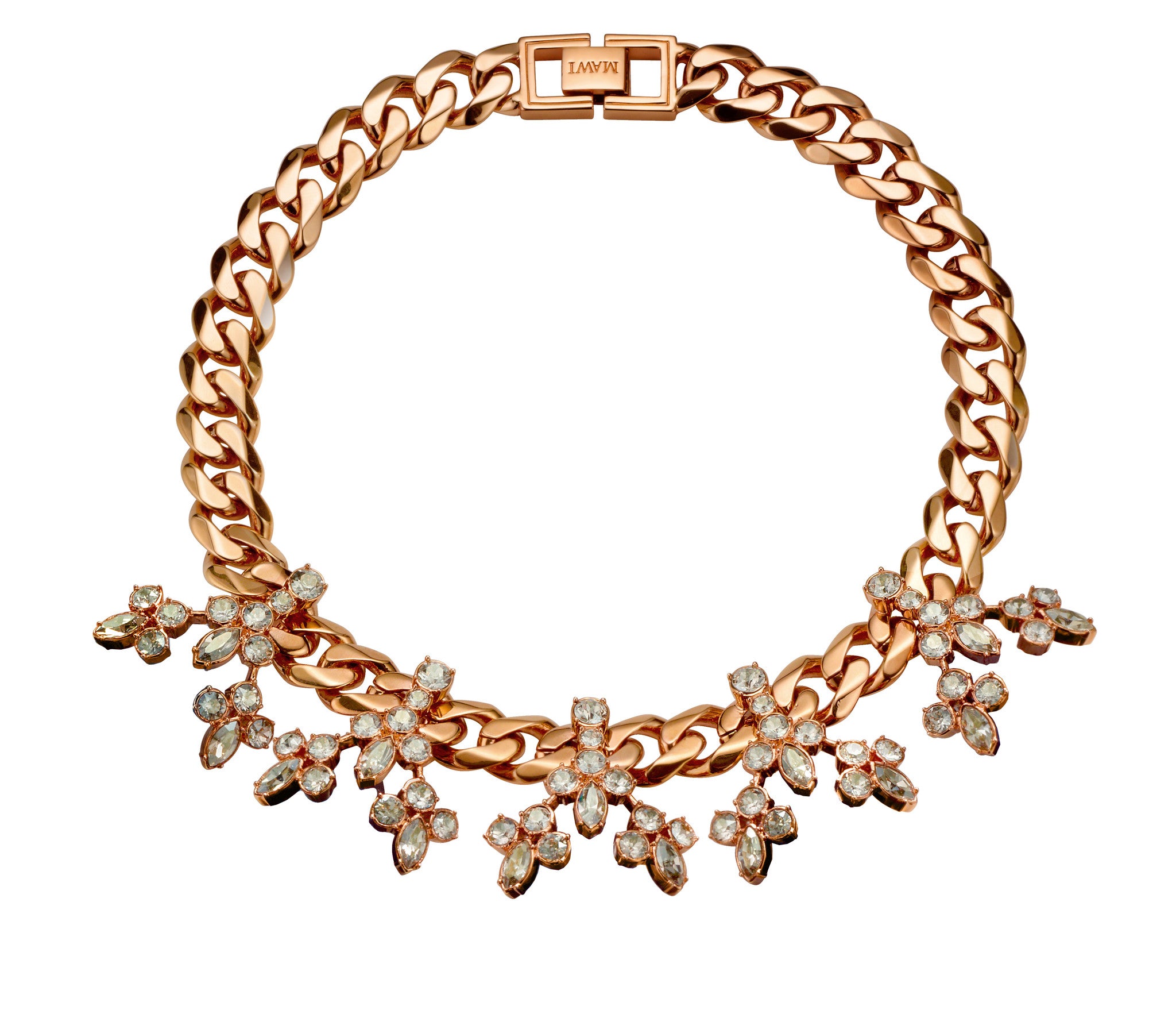 Crystal Blossom Necklace in Rose Gold - Elegant Floral Jewelry for Women, Perfect Gift for Anniversary, Birthday & Valentine's Day