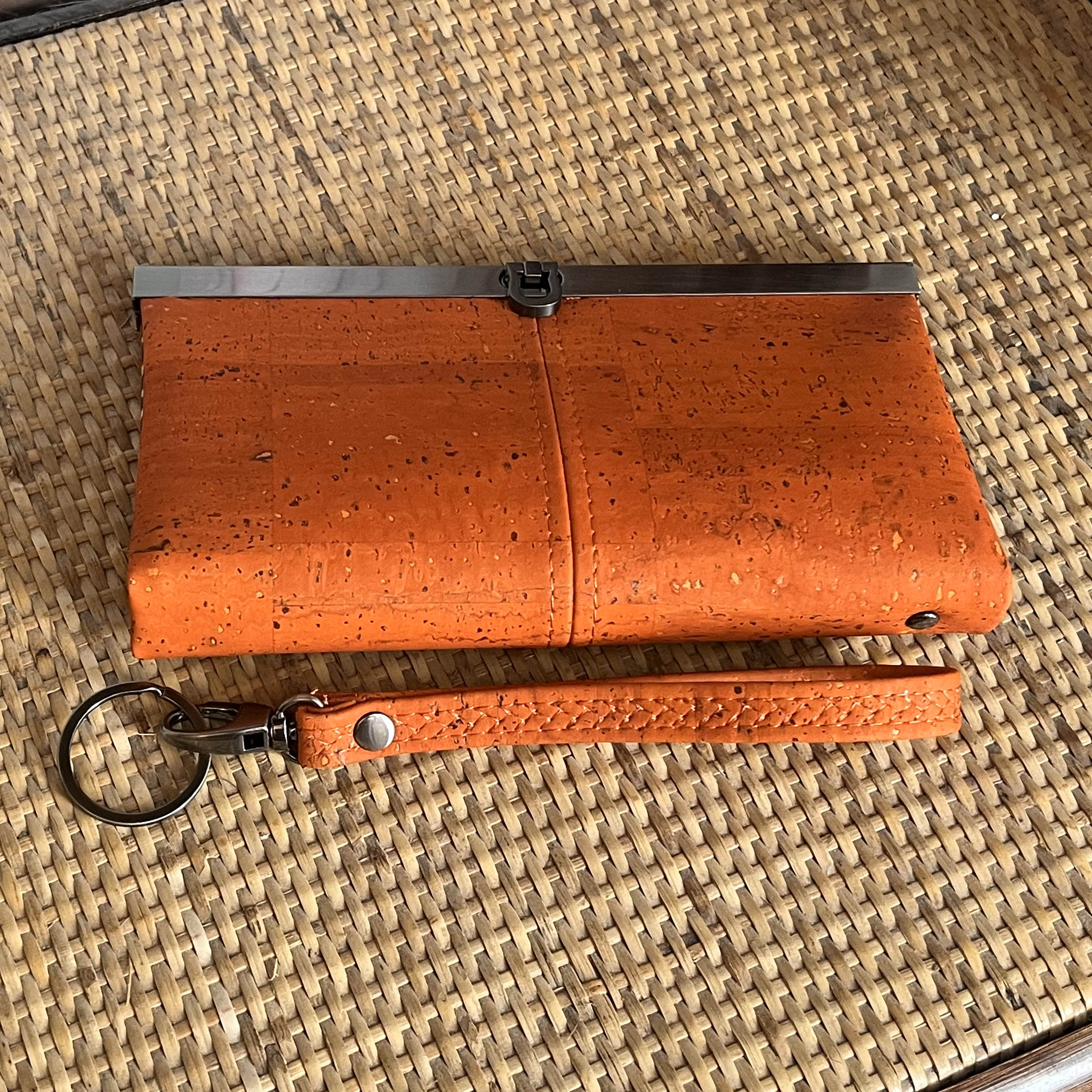 Diva Cork Yoga Block - Orange & Brushed Gunmetal - Non-Slip Cork Yoga Brick for Stability, Balance & Support - Ideal for Yoga, Pilates & Meditation