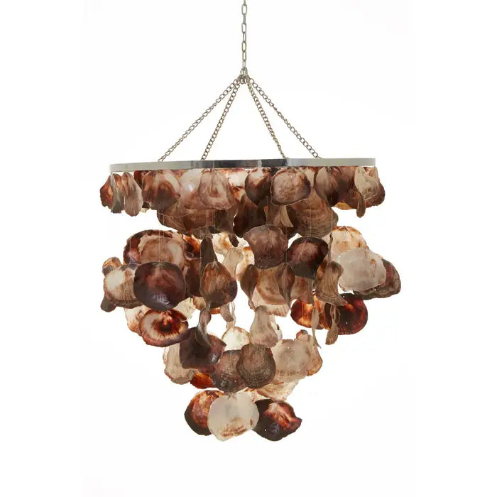 Natural Sea Shell Pendant Light - Handmade Bowral Shell Chandelier for Beach House, Coastal Decor & Boho Bedroom Lighting